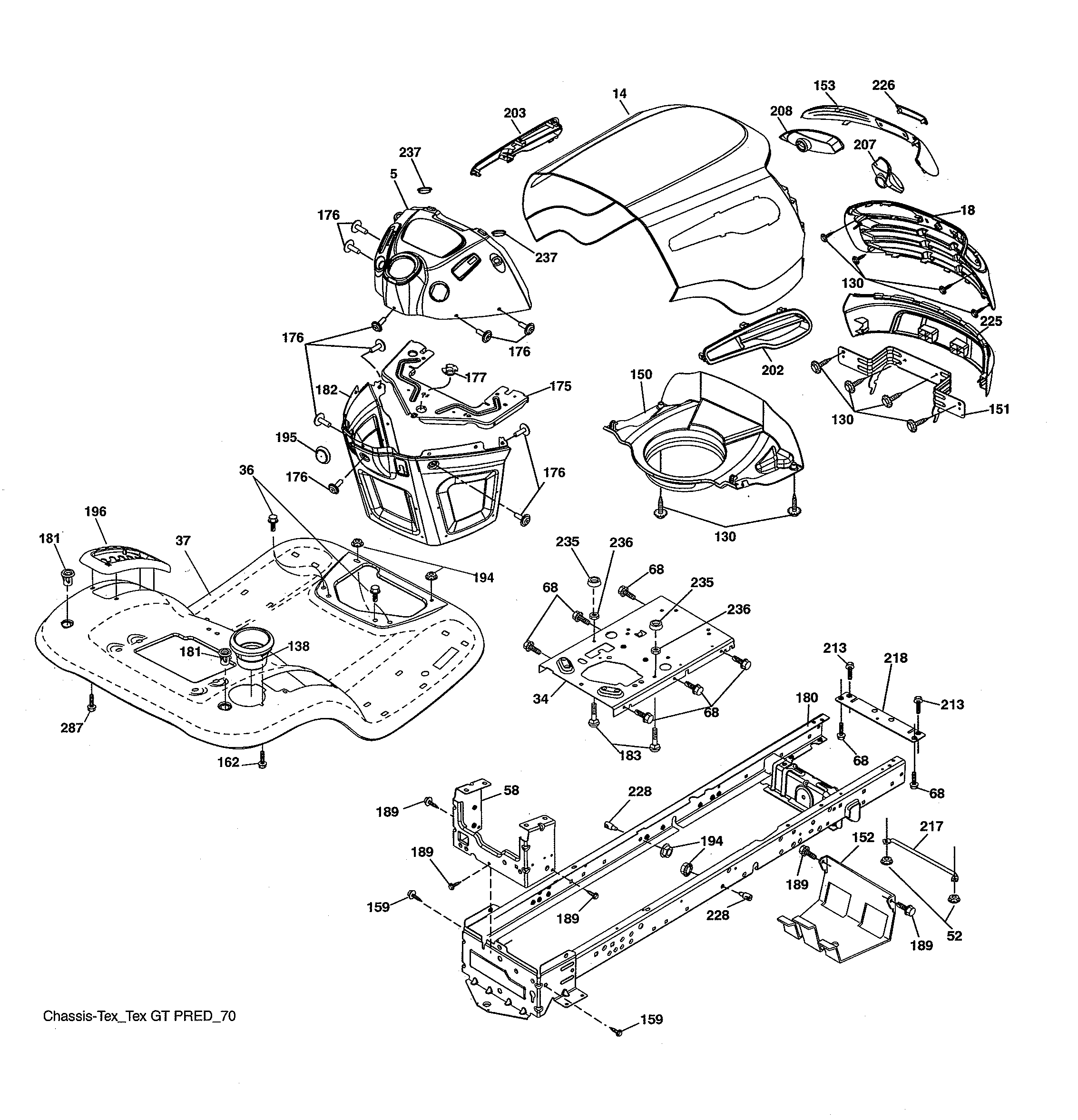 Poulan PB20A46-96042016701 chassis diagram