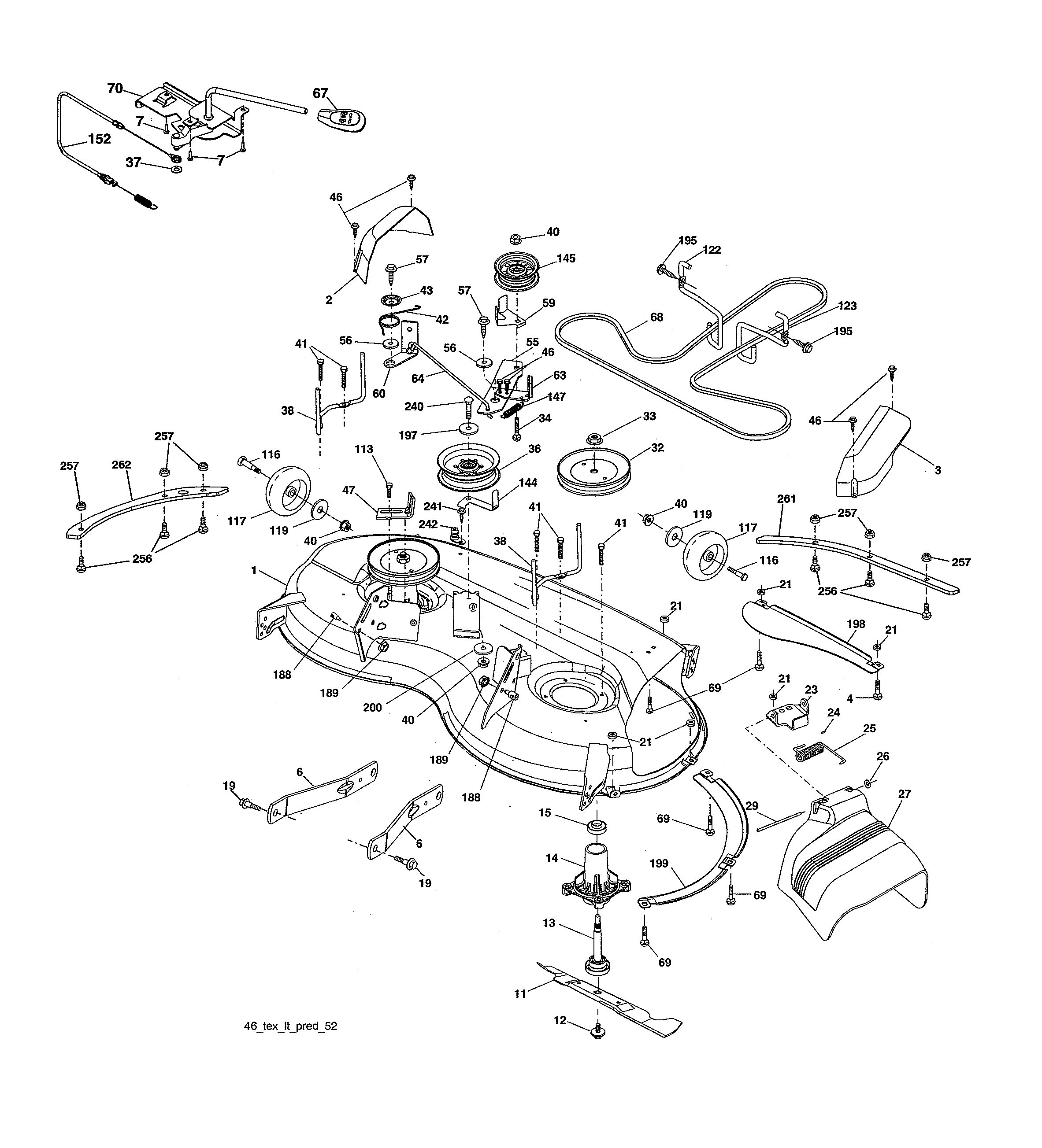 Poulan PB20A46-96042016701 mower deck diagram