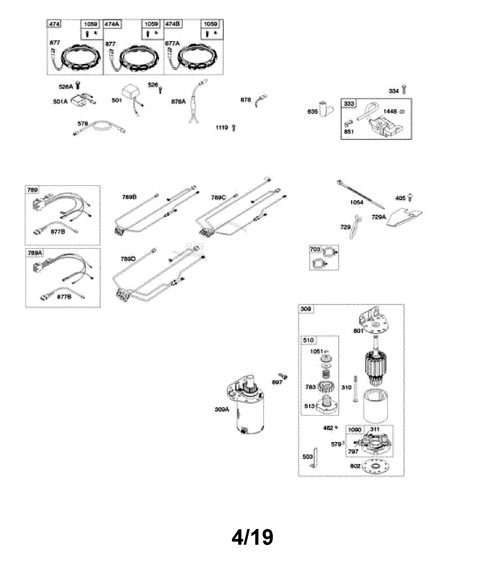 Husqvarna 917240443 alternator/wire harness/starter/ignition diagram