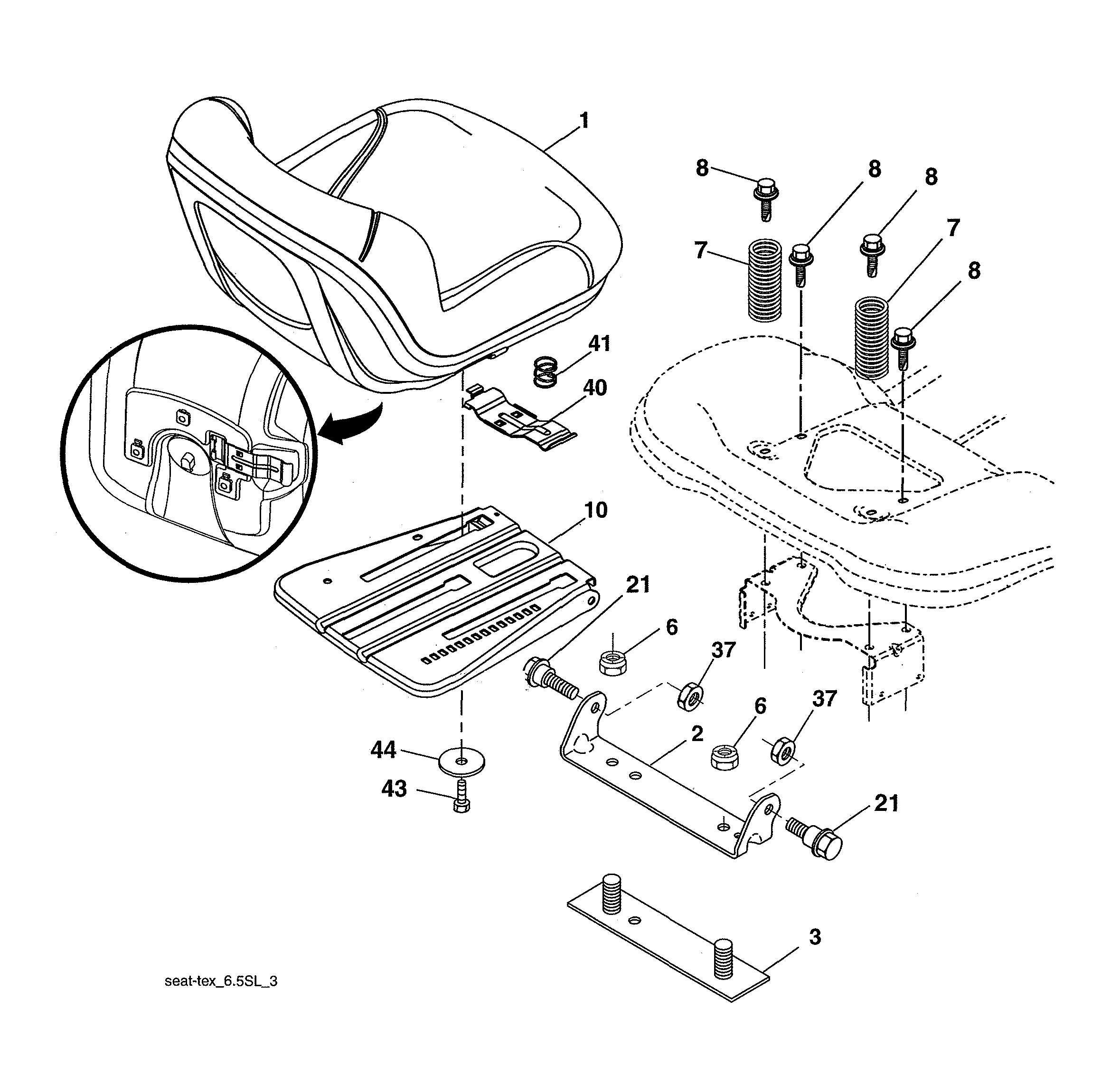 Husqvarna 917240443 seat diagram