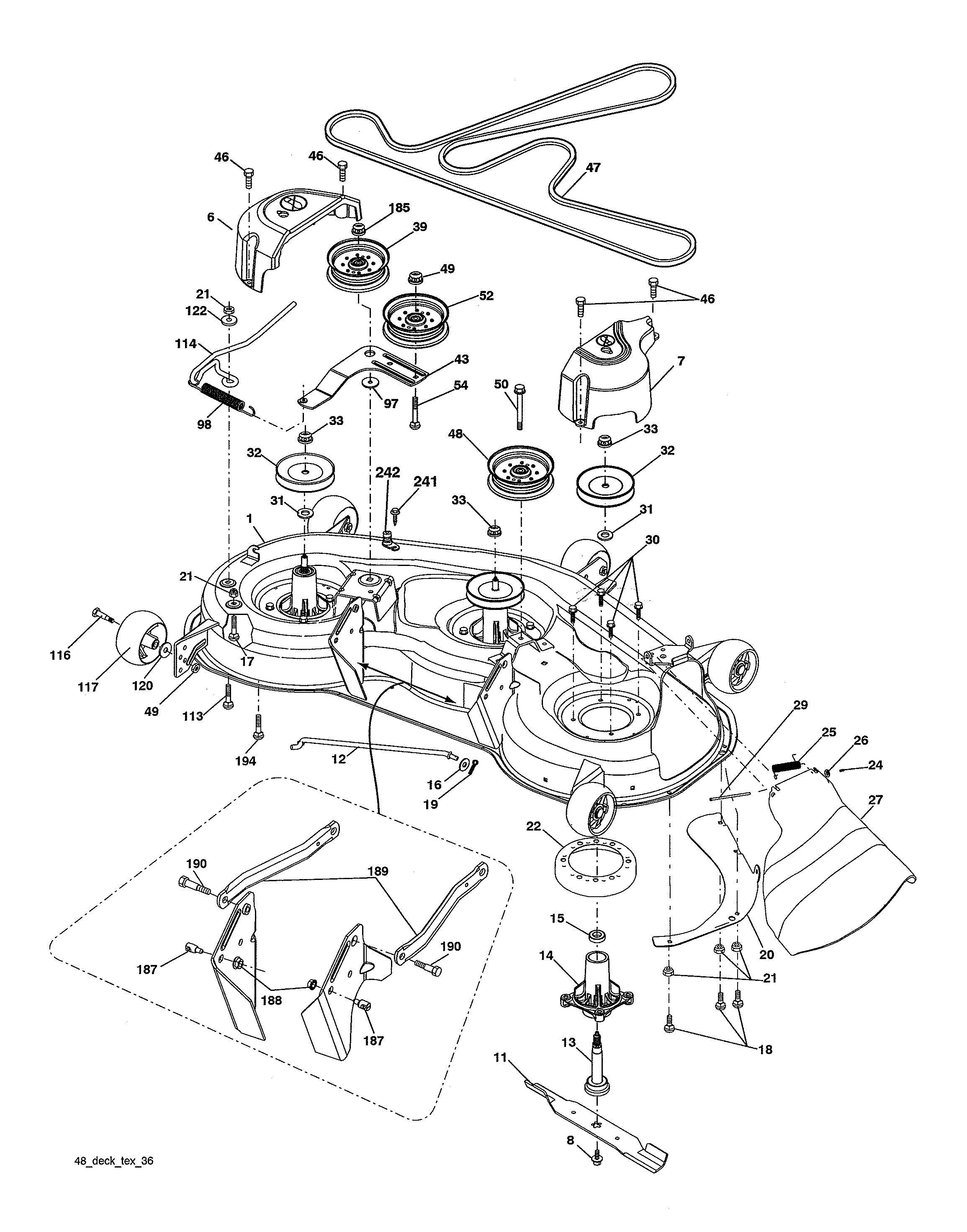 Husqvarna 917240443 mower deck diagram