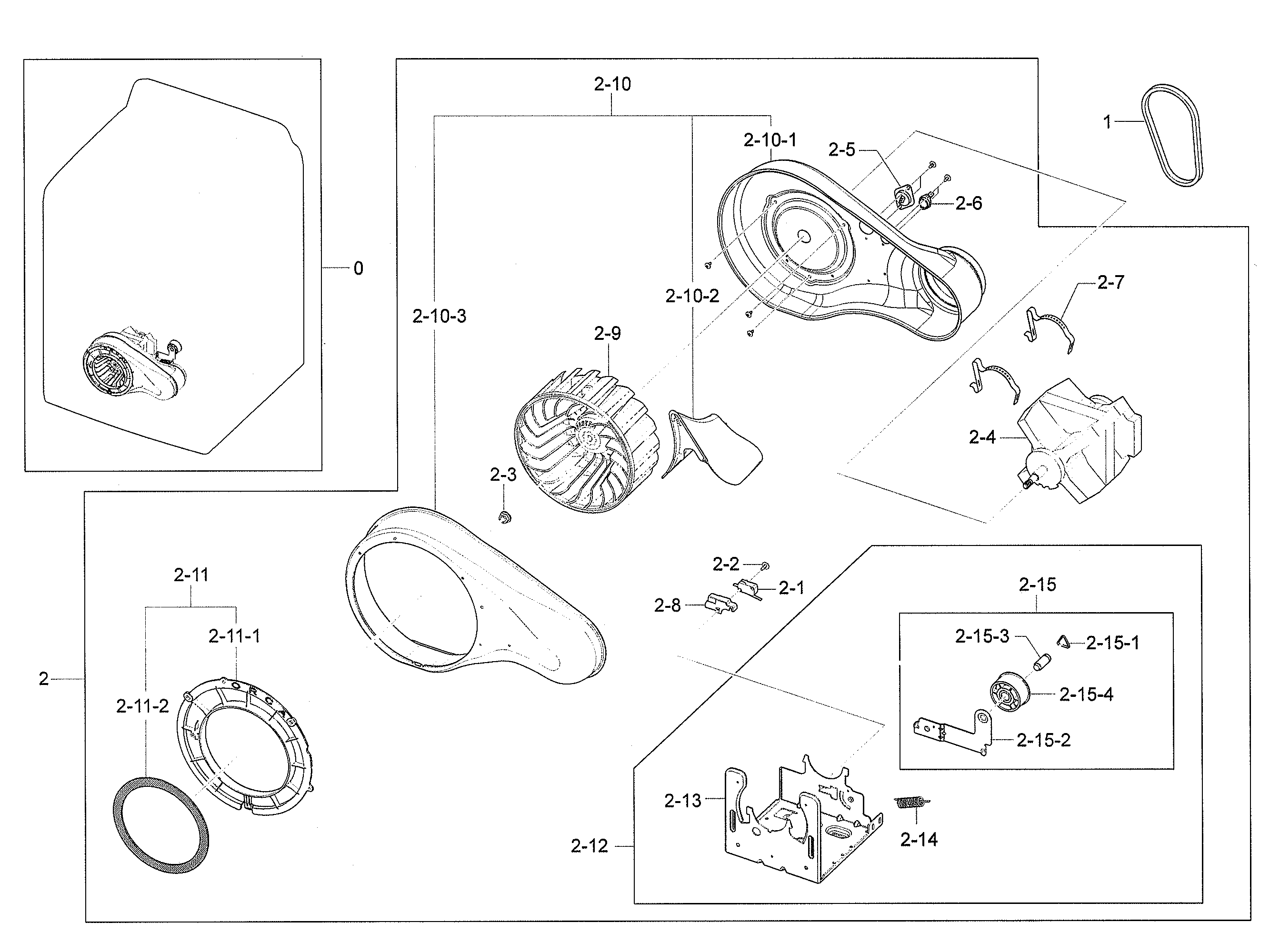 Samsung DV40J3000EW/A2-01 motor duct diagram