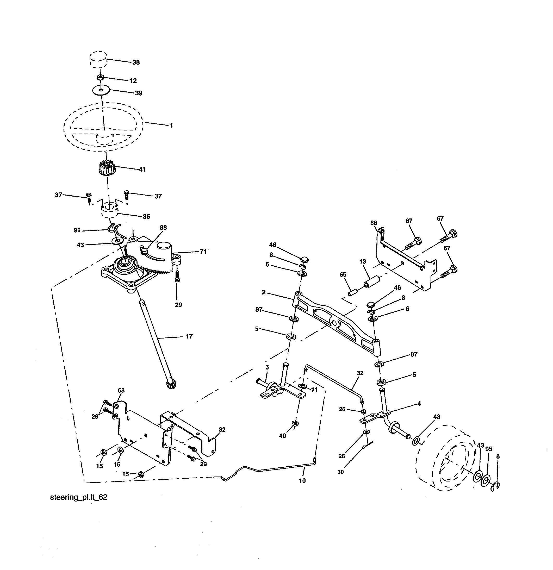 Craftsman 917275643 steering assembly diagram
