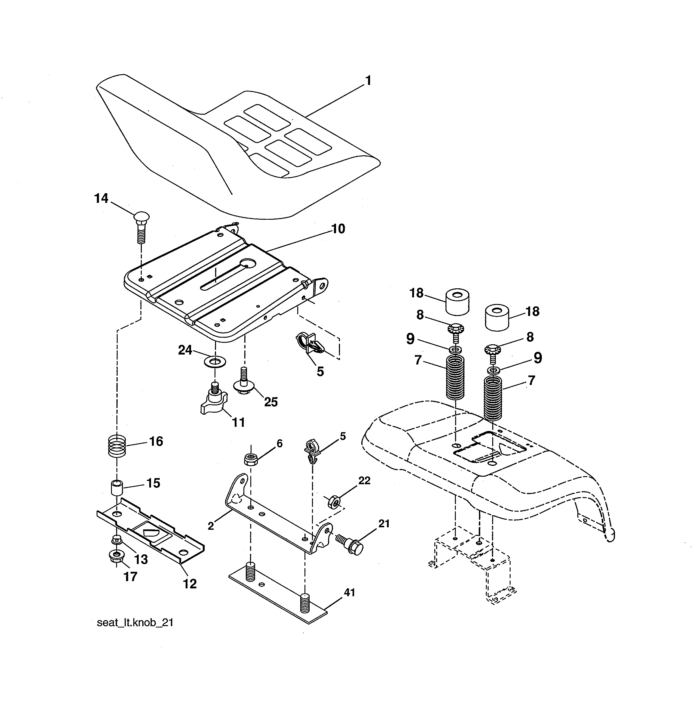 Craftsman 917275643 seat assembly diagram