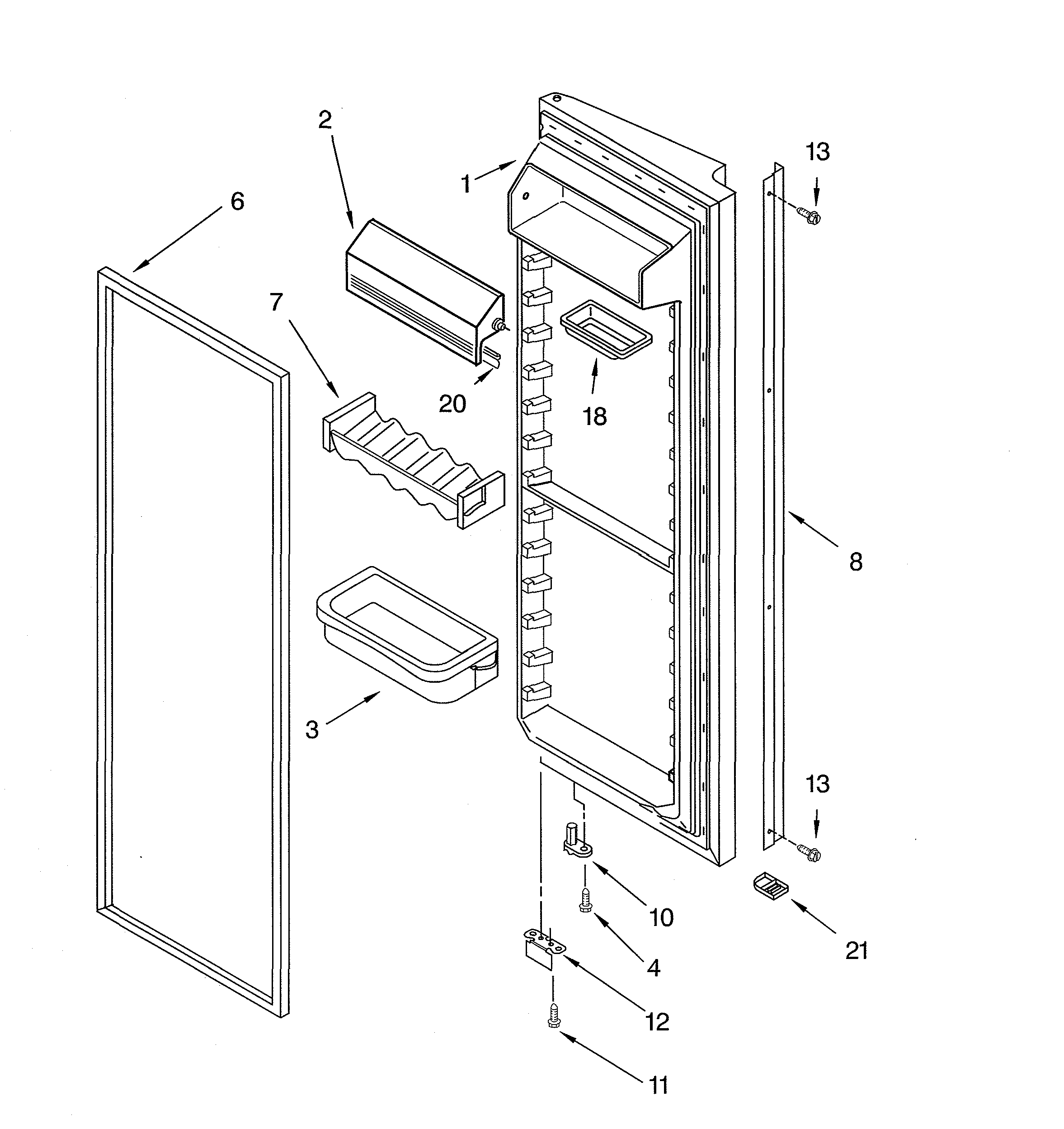 KitchenAid KSRS27ILBT03 refrigerator door diagram
