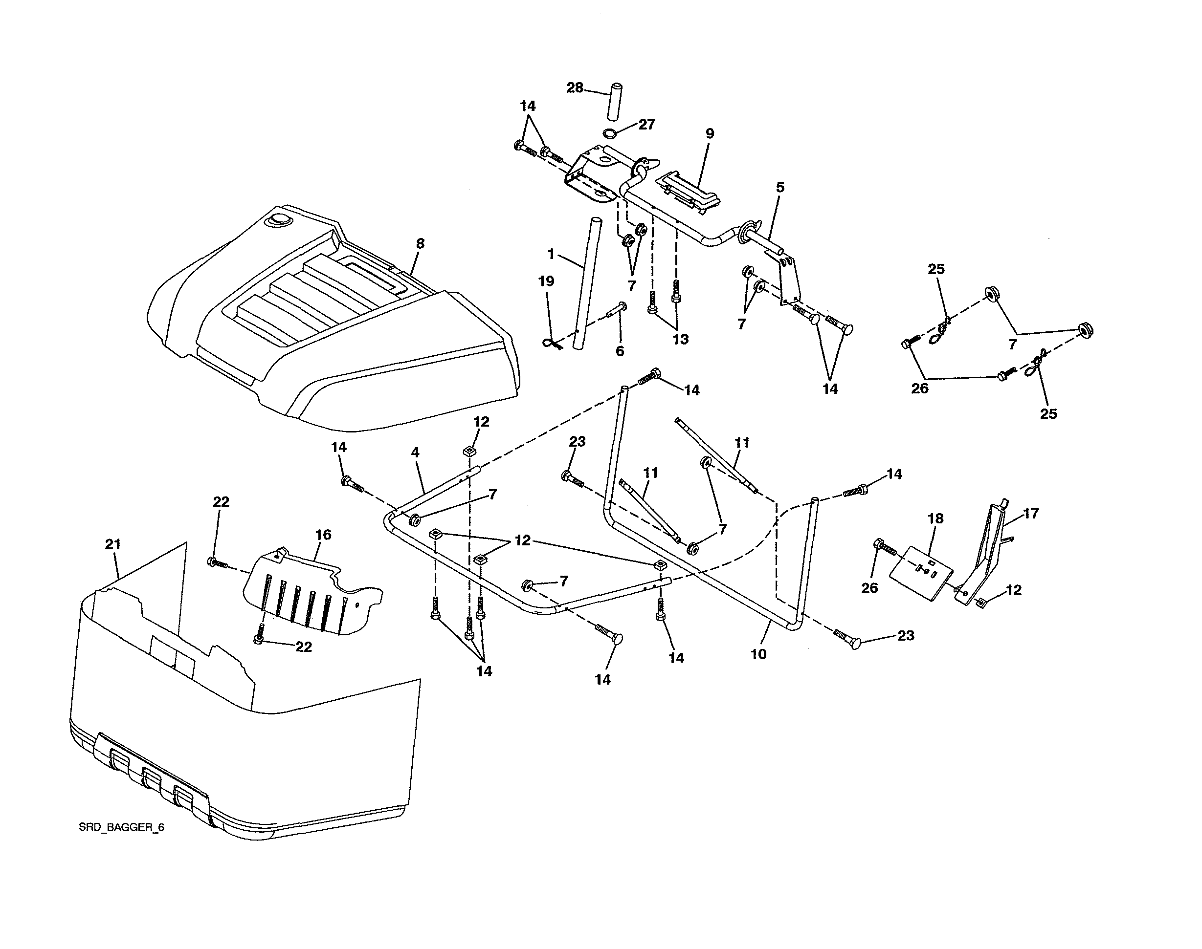 Husqvarna SRD17530-280022 bagger diagram