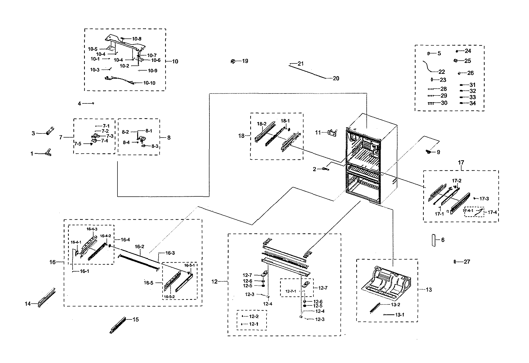 Samsung RF28R7351SR/AA-00 cabinet 1 diagram