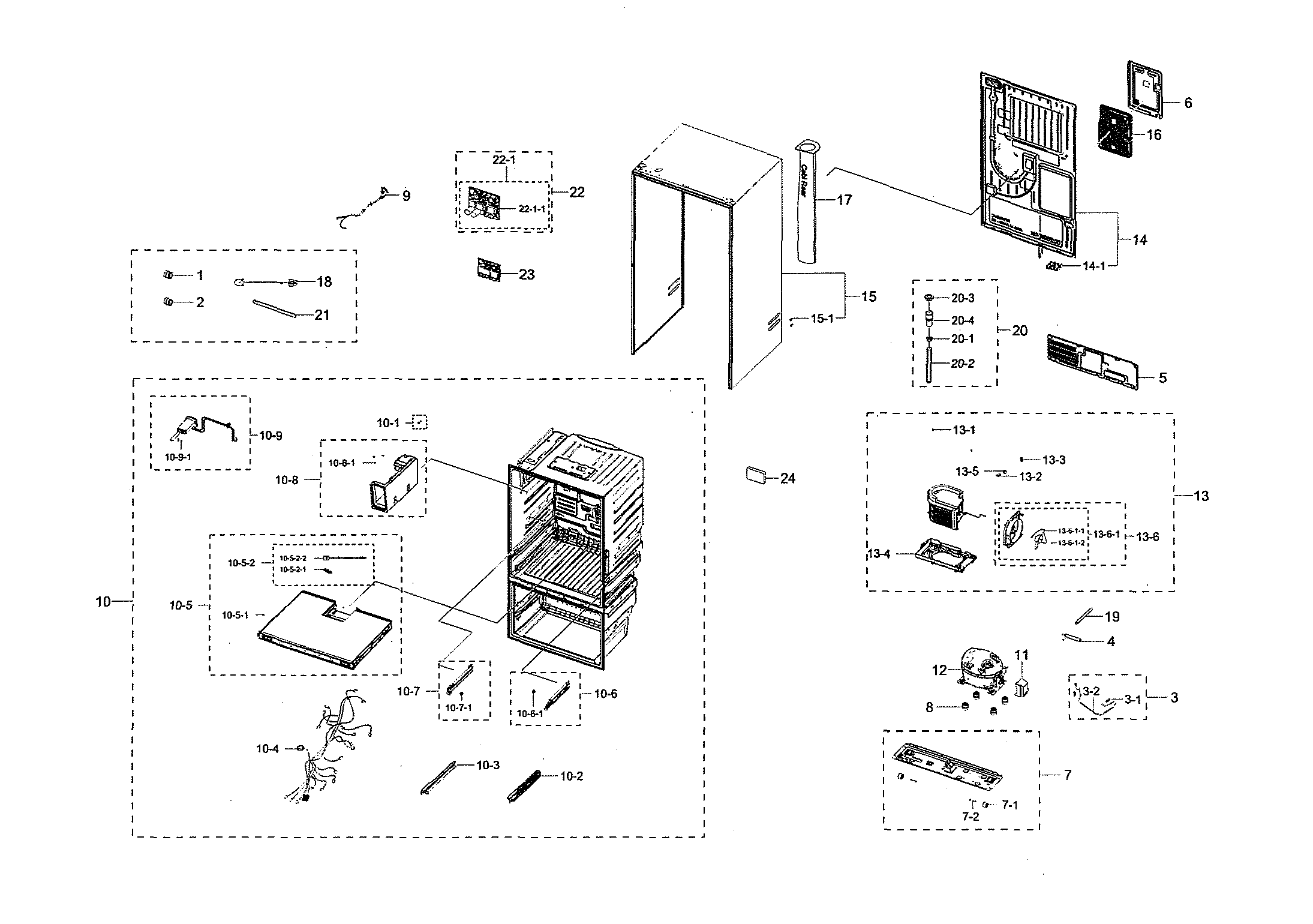 Samsung RF28R7351SR/AA-00 cabinet 2 diagram