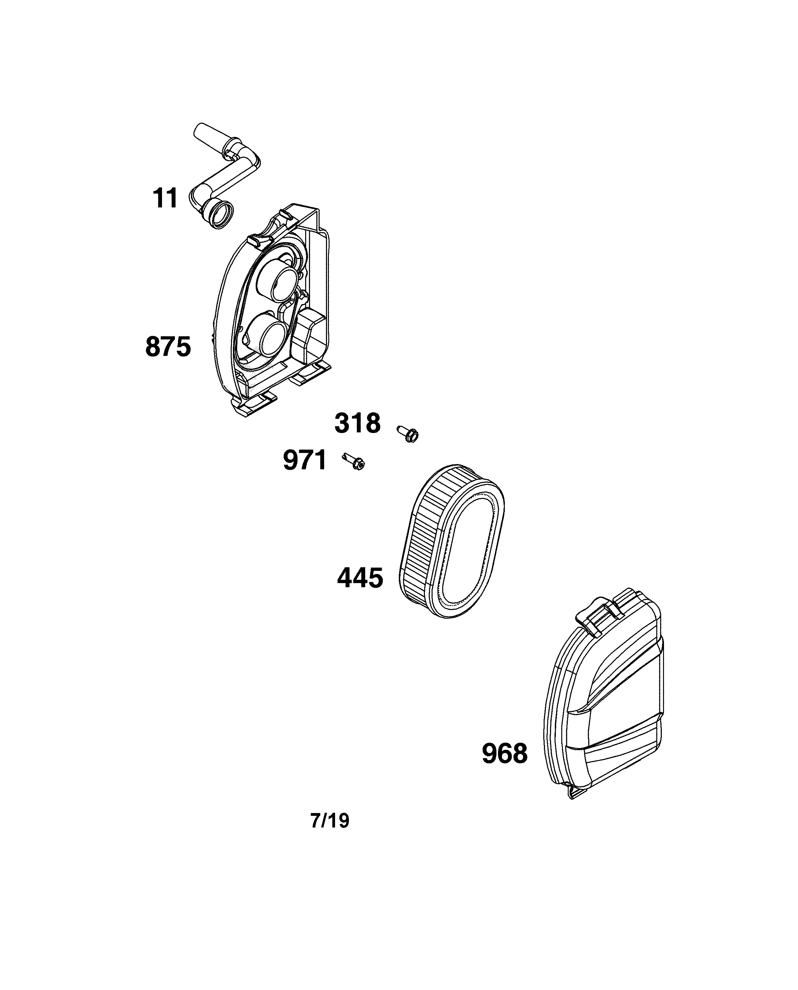 Craftsman CMXGMAM1125499 air cleaner diagram