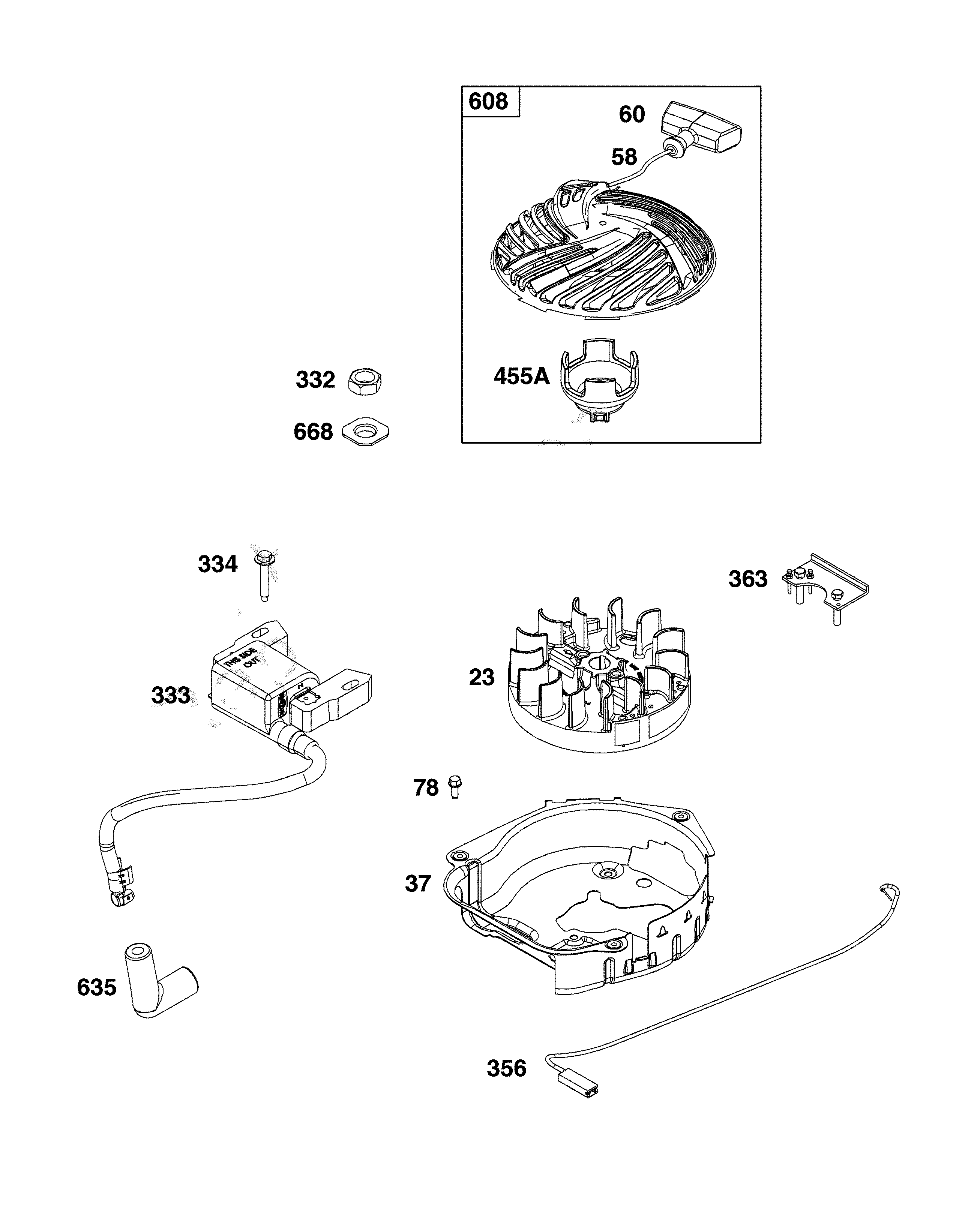 Craftsman CMXGMAM1125499 flywheel/ignition/starter diagram