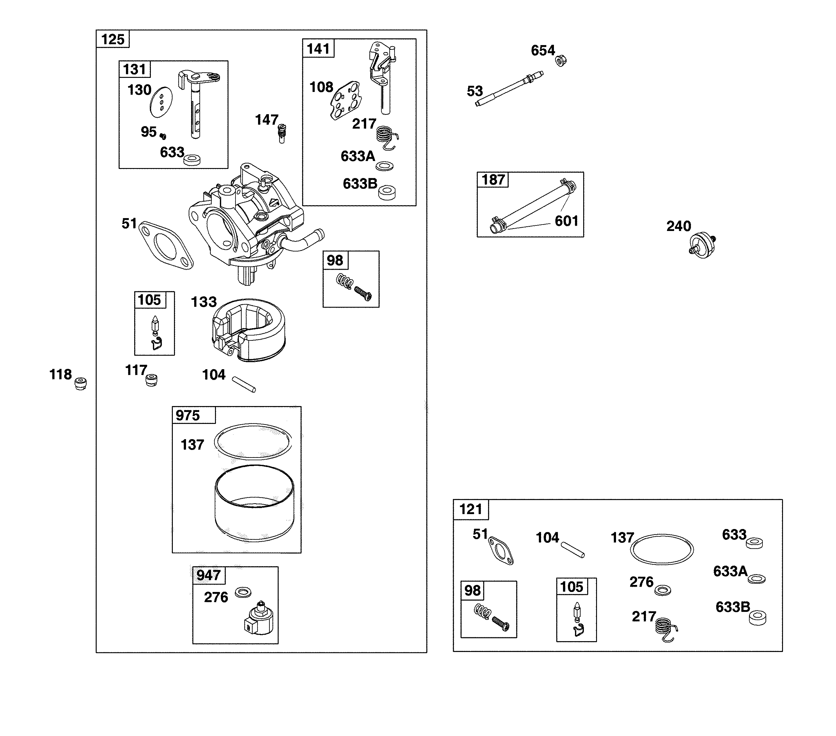 Craftsman CMXGRAM1130036 carburetor & fuel supply diagram