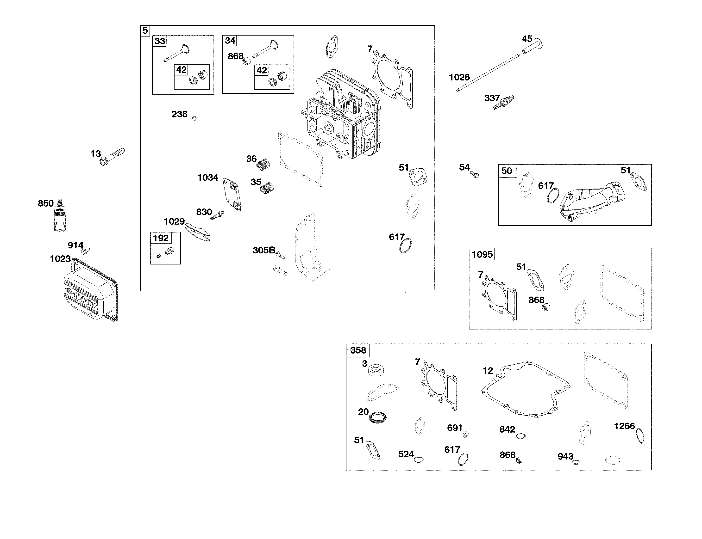 Craftsman CMXGRAM1130036 cylinder head diagram