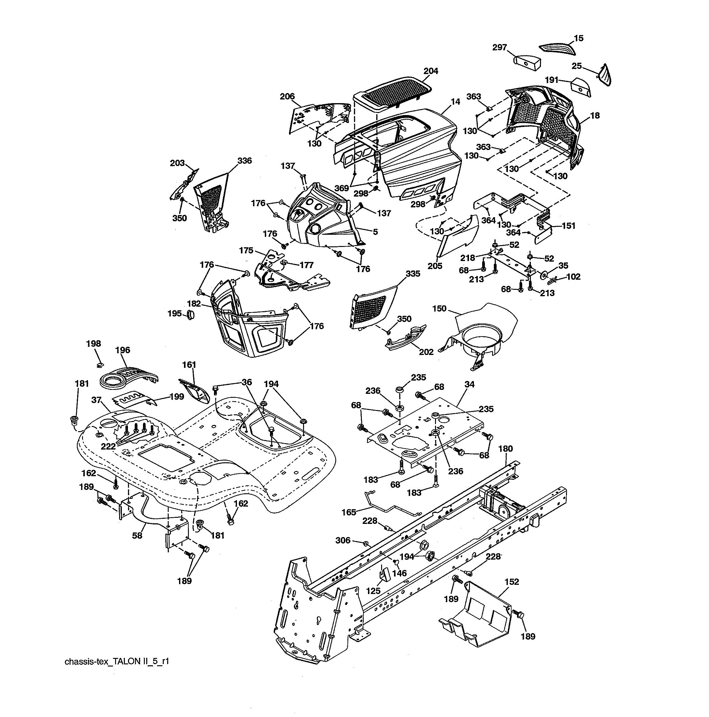 Craftsman 96042022000 chassis assembly diagram