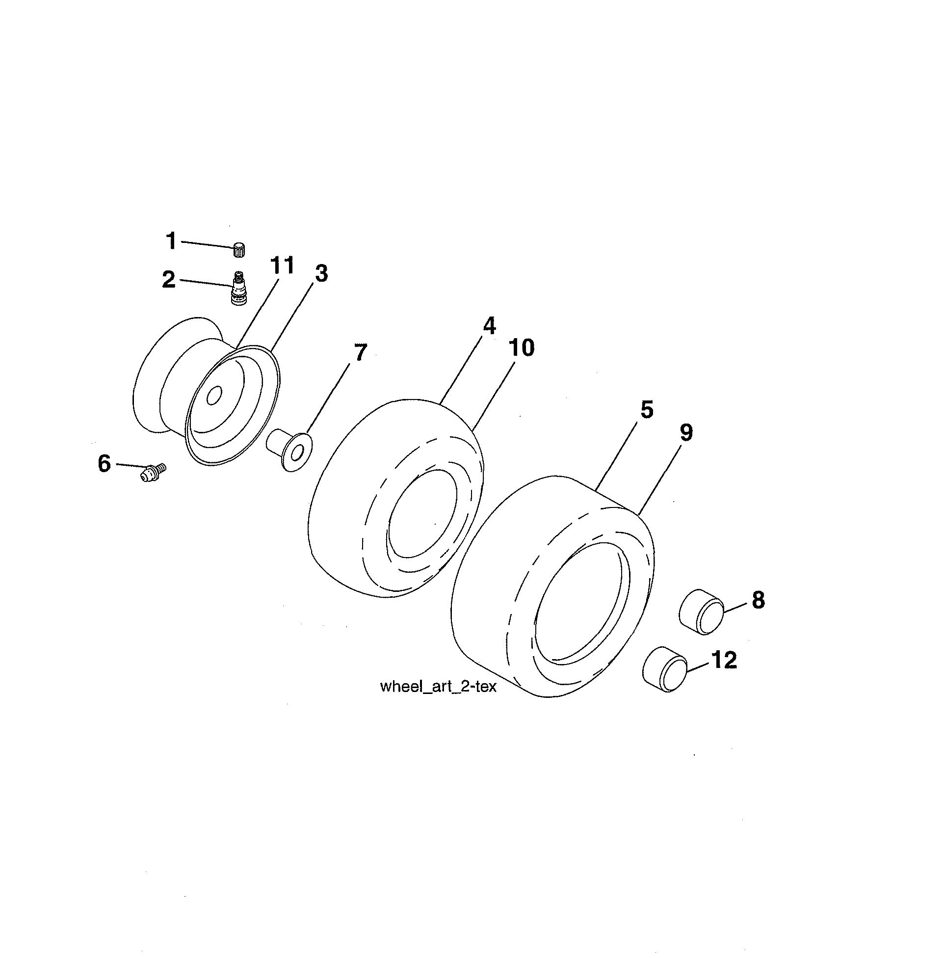 Craftsman 96042022000 wheels & tires diagram