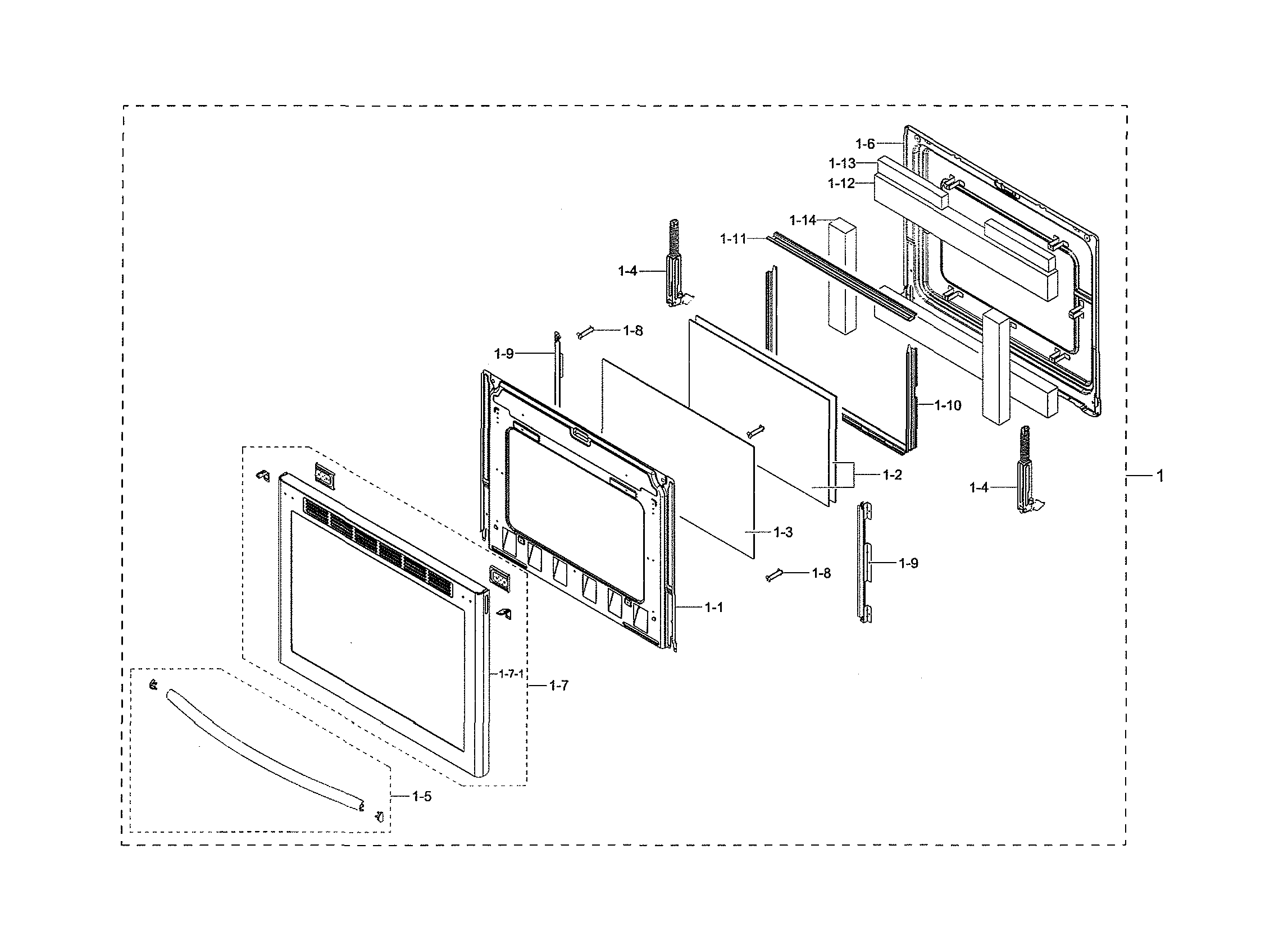 Samsung NE58R9431SG/AA-00 door assembly diagram