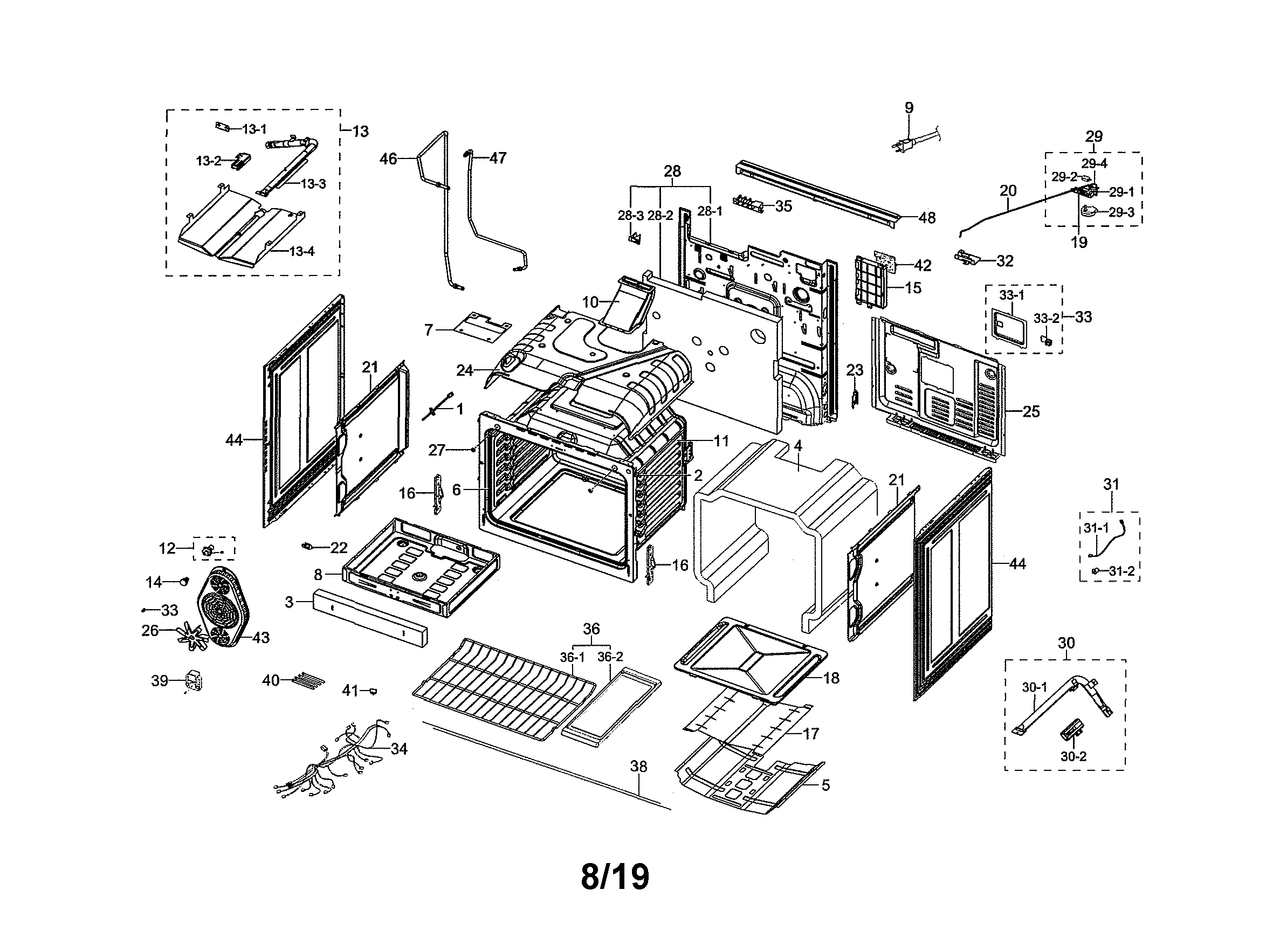 Samsung NX58R9421SS/AA-00 gas range diagram
