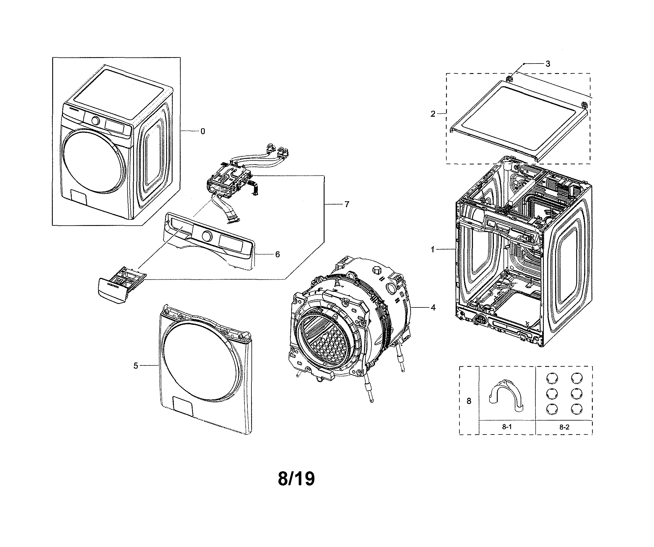 Samsung WF45R6100AW/US-00 main unit diagram