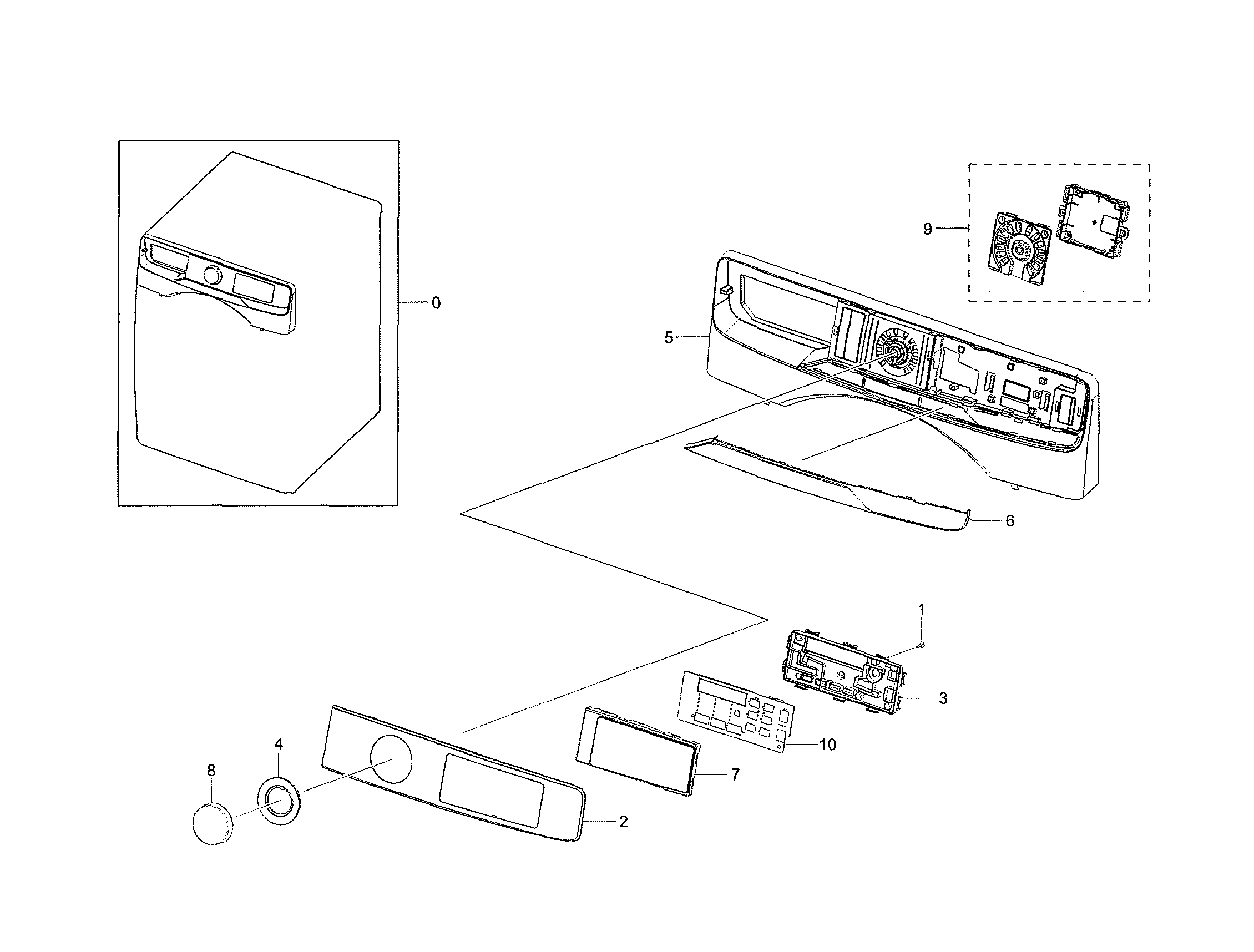 Samsung WF45R6100AW/US-00 control panel diagram