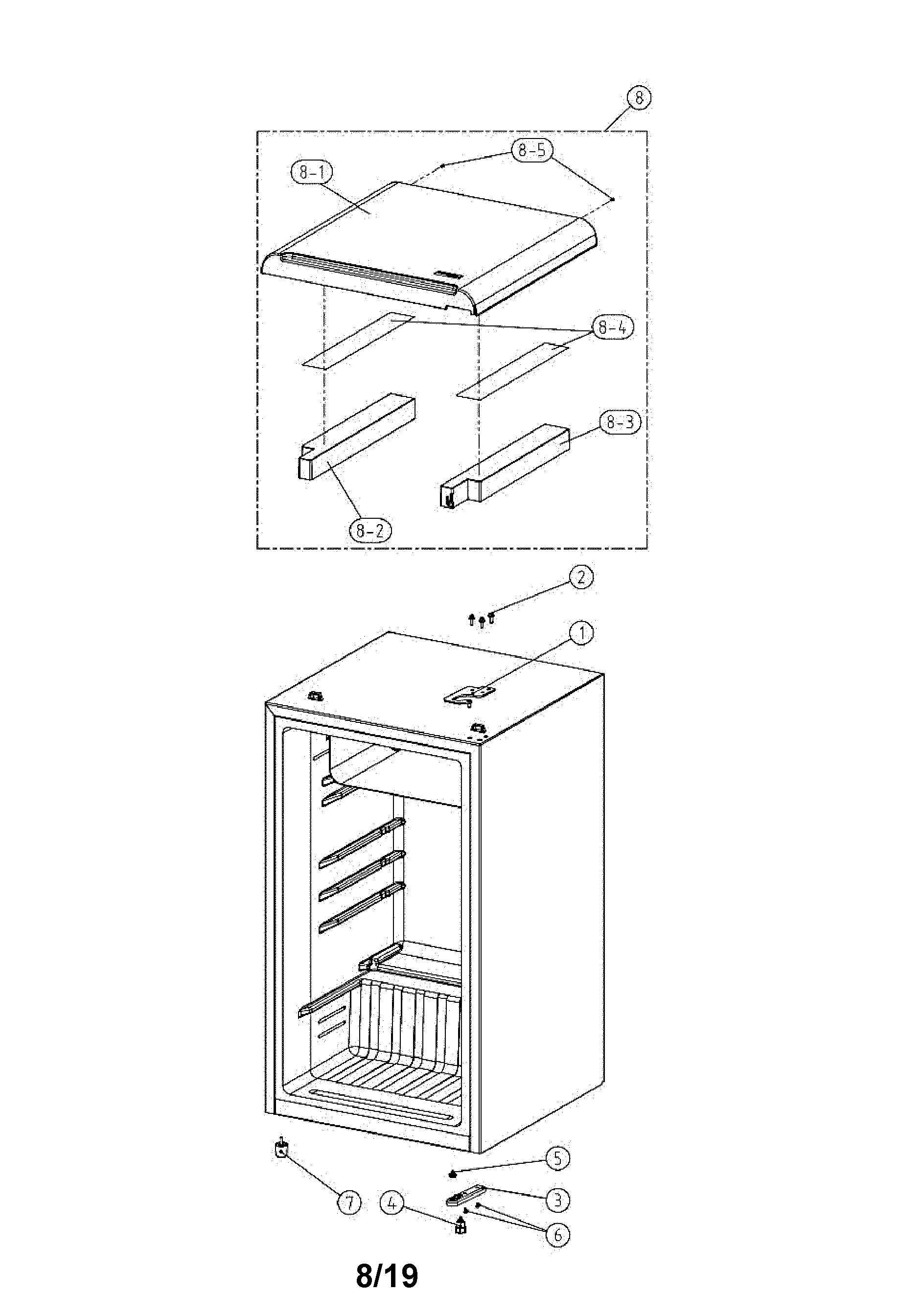 Kenmore 11199091810 cabinet diagram