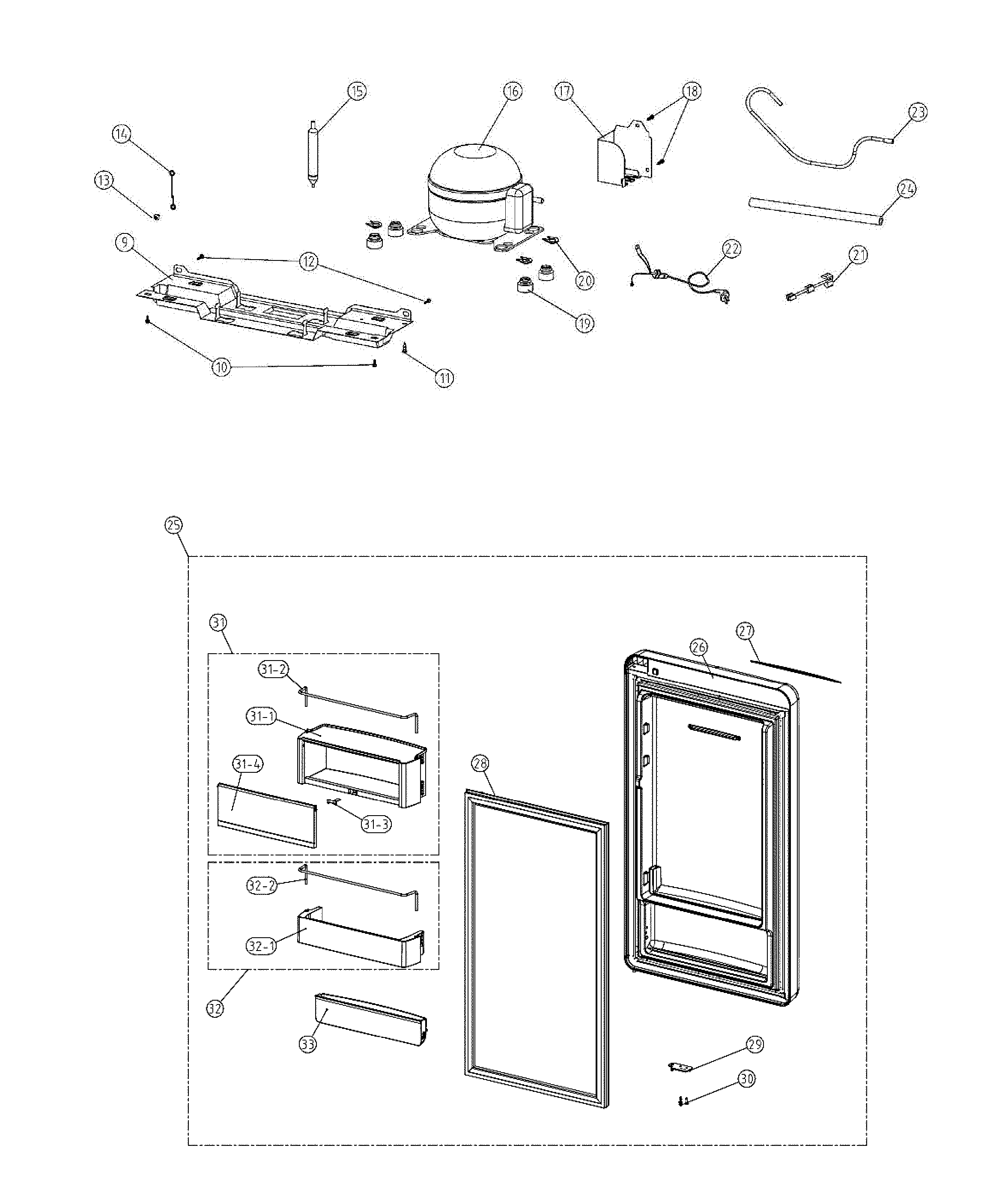 Kenmore 11199091810 machinery/door diagram