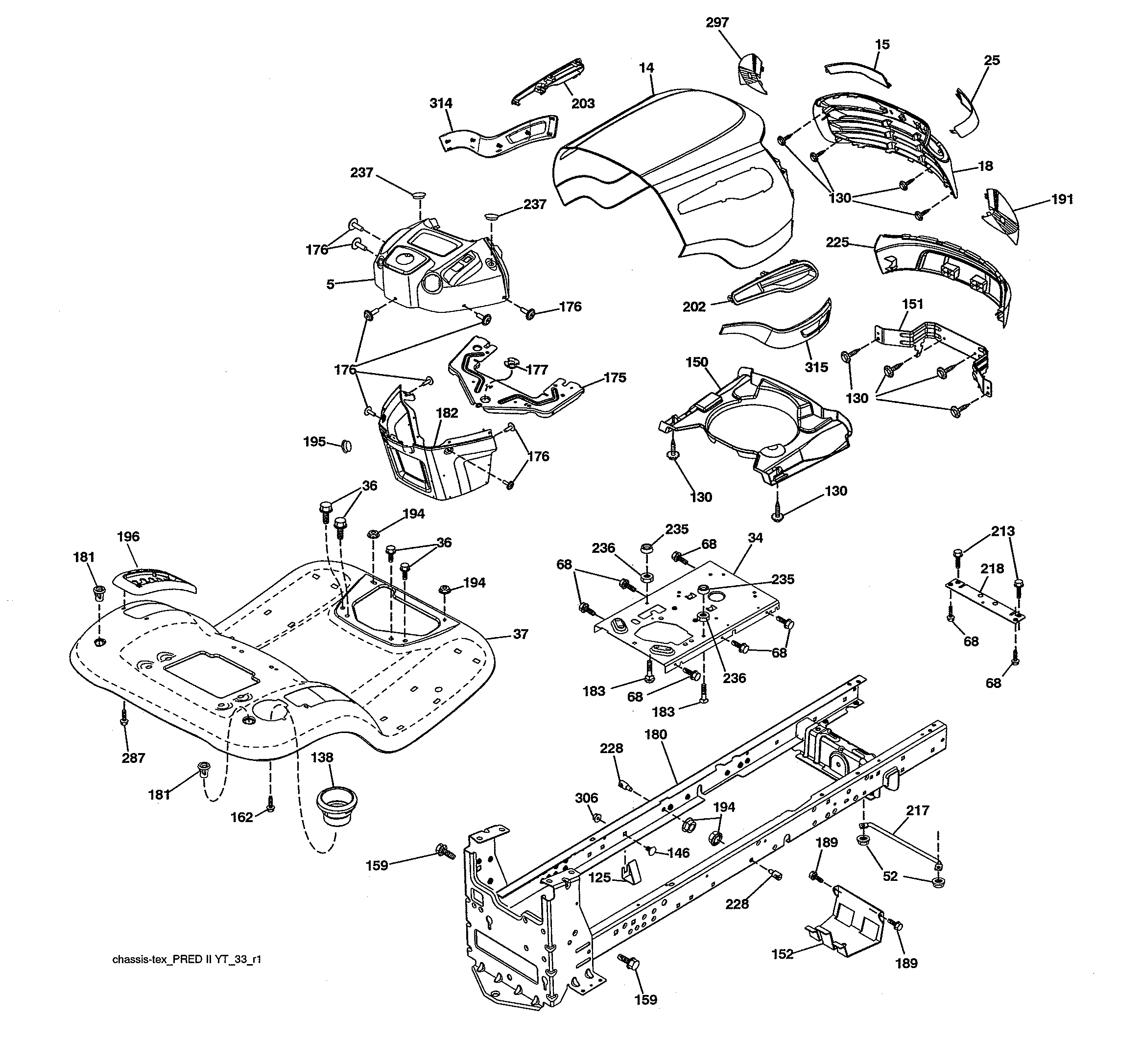 Jonsered YT46-96043019700 chassis diagram