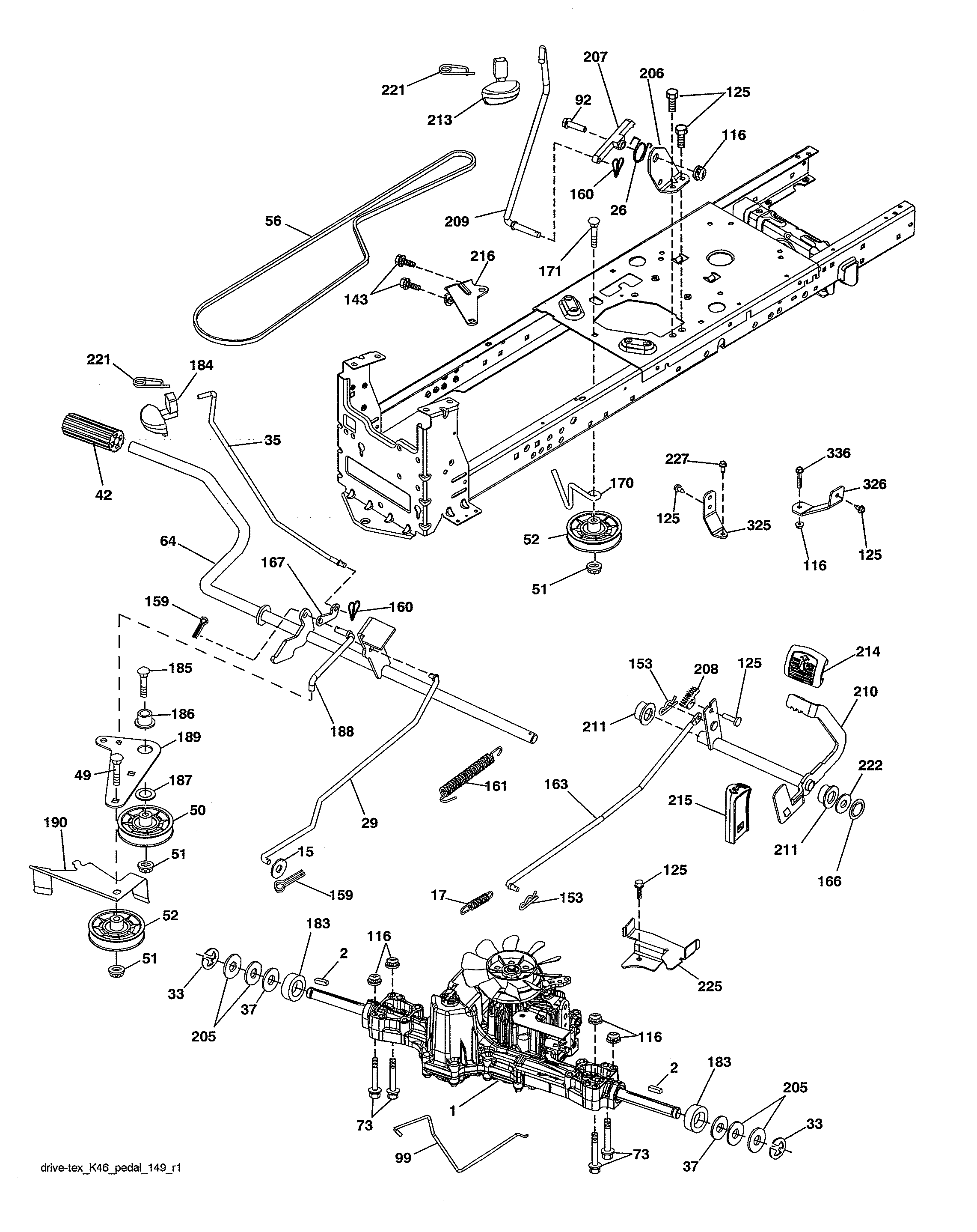 Jonsered YT46-96043019700 drive diagram