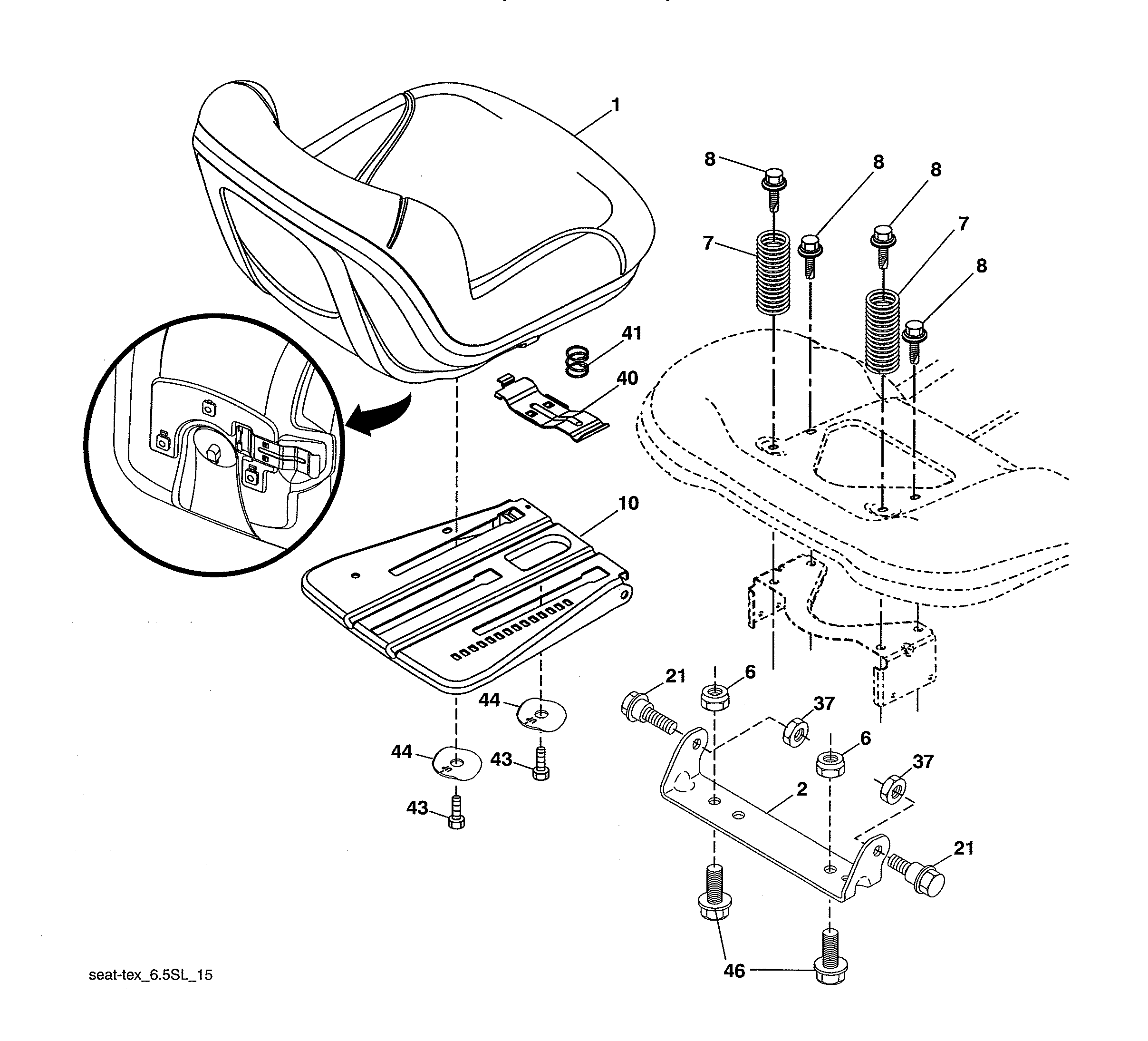 Jonsered YT46-96043019700 seat diagram