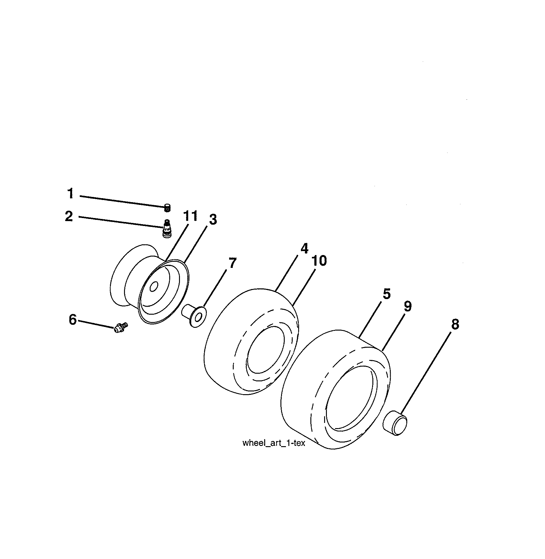 Jonsered YT46-96043019700 wheels & tires diagram