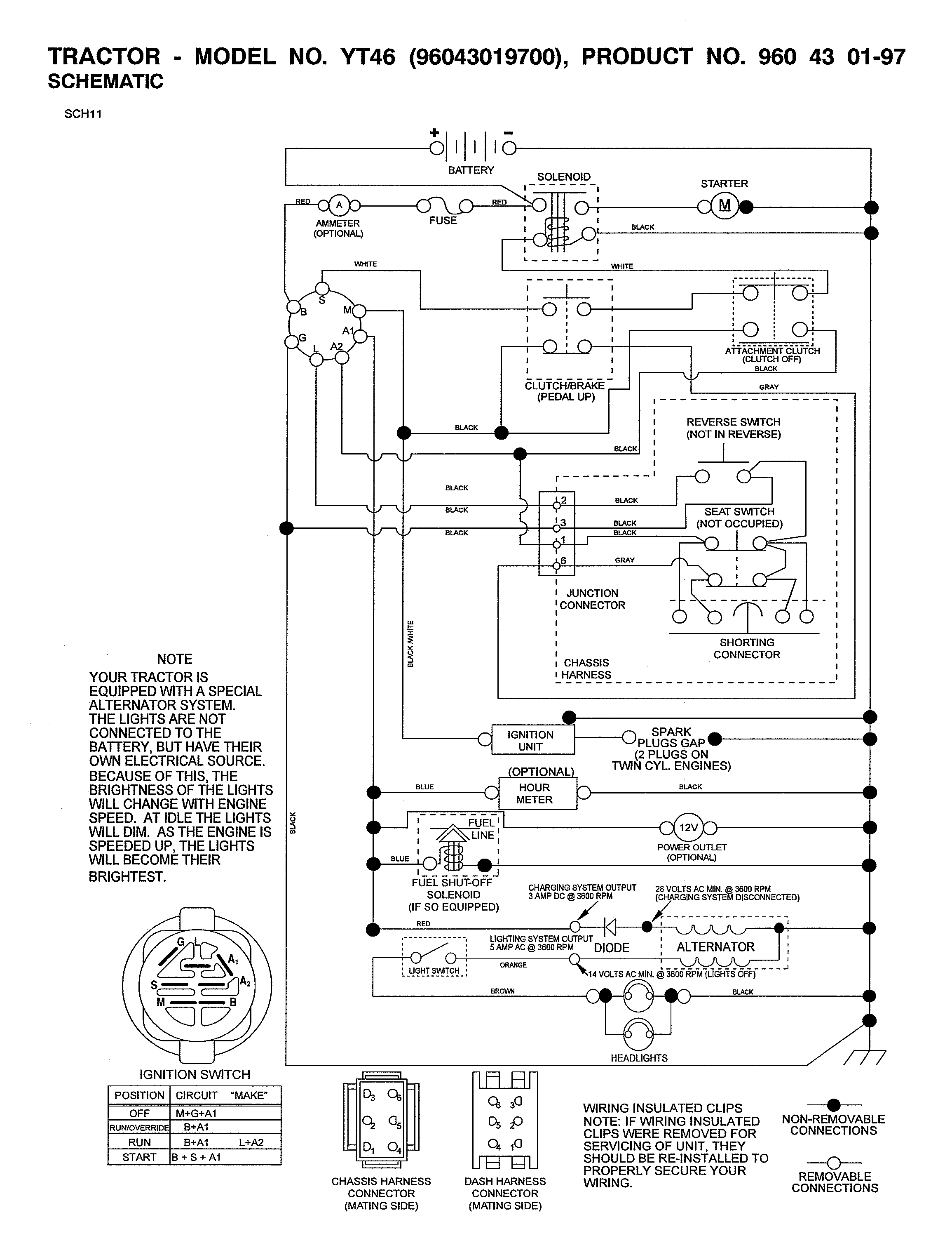 Jonsered YT46-96043019700 schematic diagram diagram