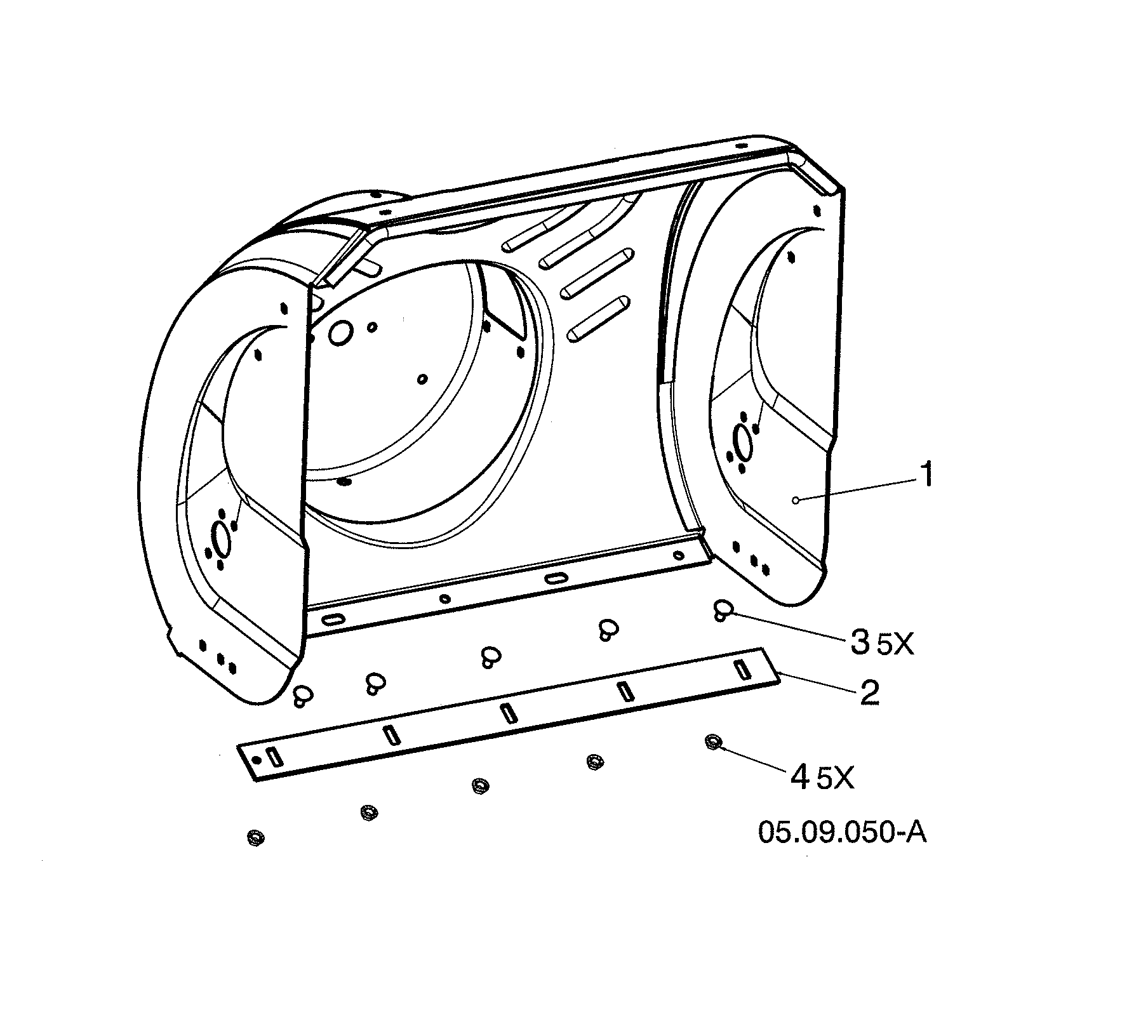 Husqvarna 96193012204 auger housing diagram