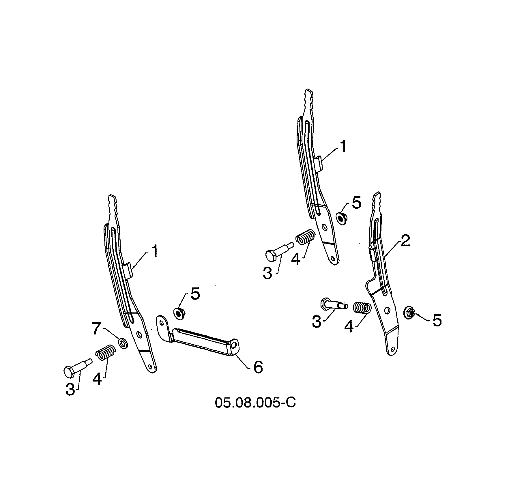 Husqvarna 96193012204 speed/defl & chute lever controls diagram