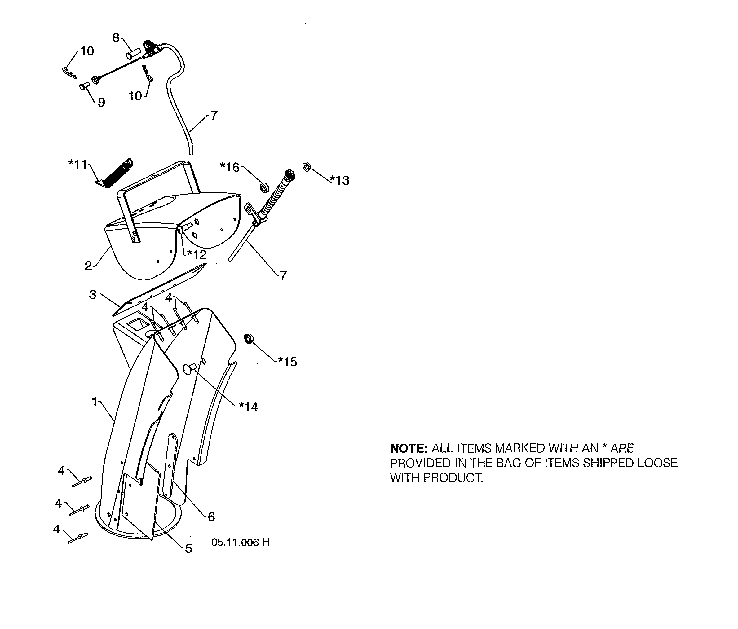 Husqvarna 96193012204 chute weldment diagram