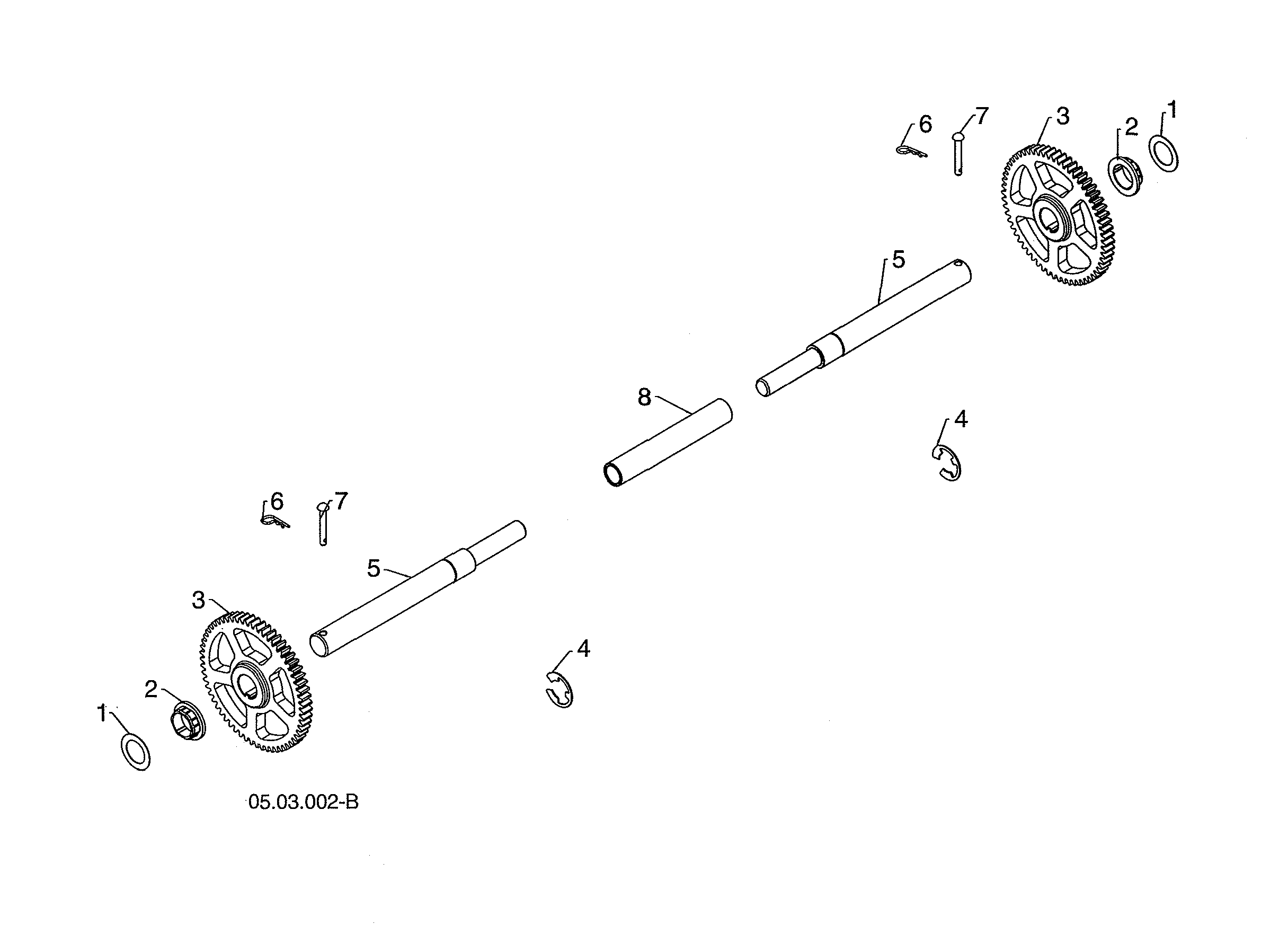 Husqvarna 96193012204 axle shaft & sleeve/gear diagram