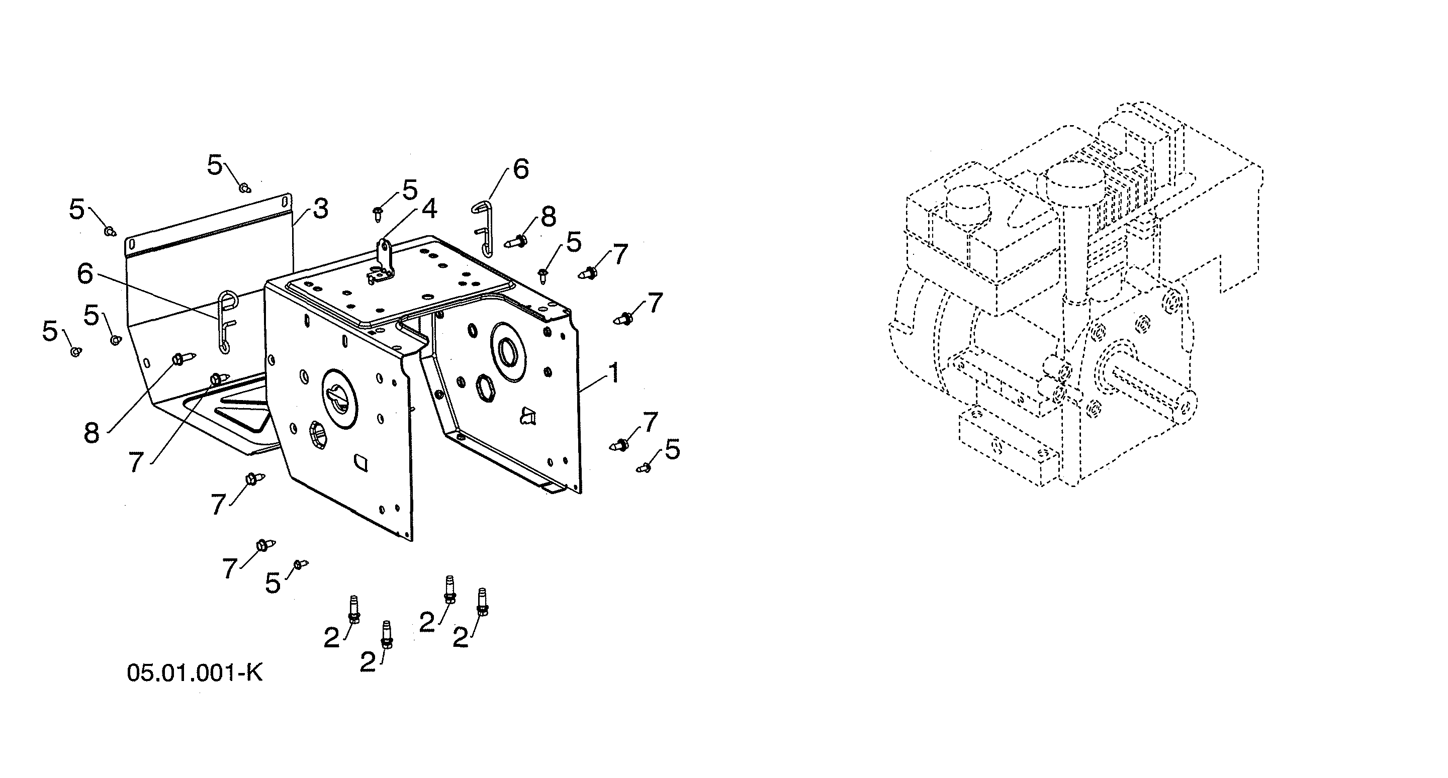 Husqvarna 96193012204 engine/frame diagram