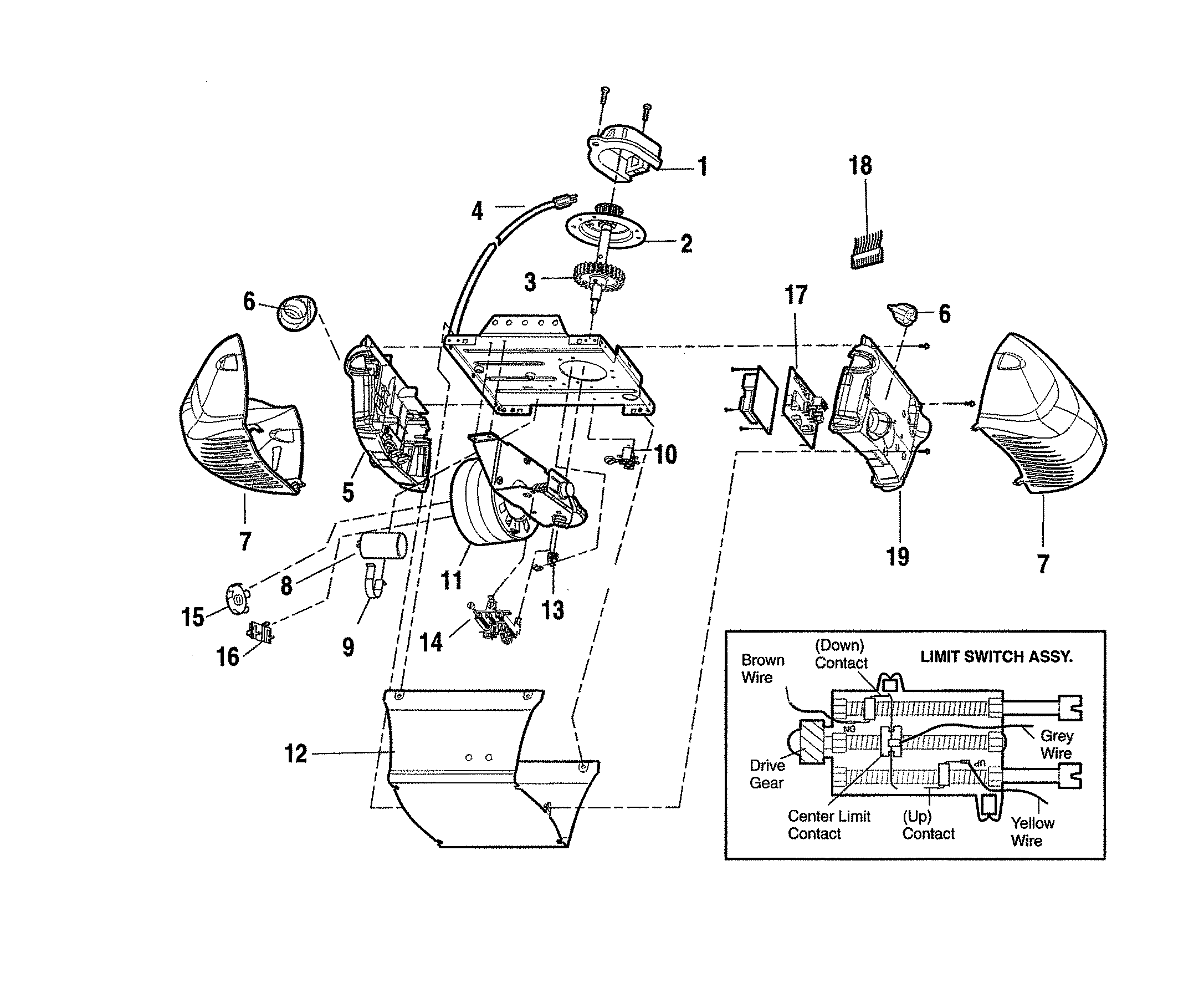 Chamberlain 3280 motor unit assembly diagram