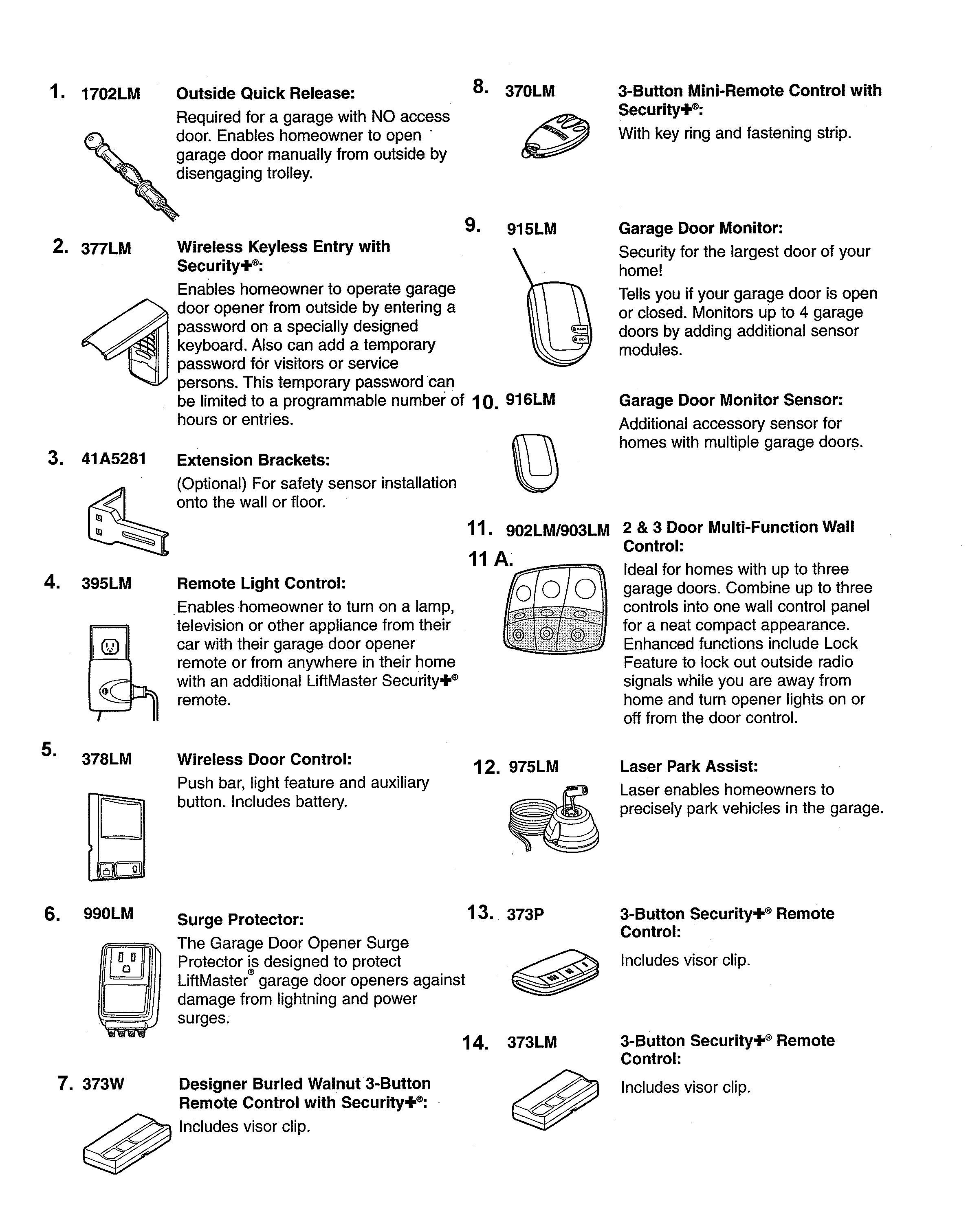 Chamberlain 3280 accessories diagram