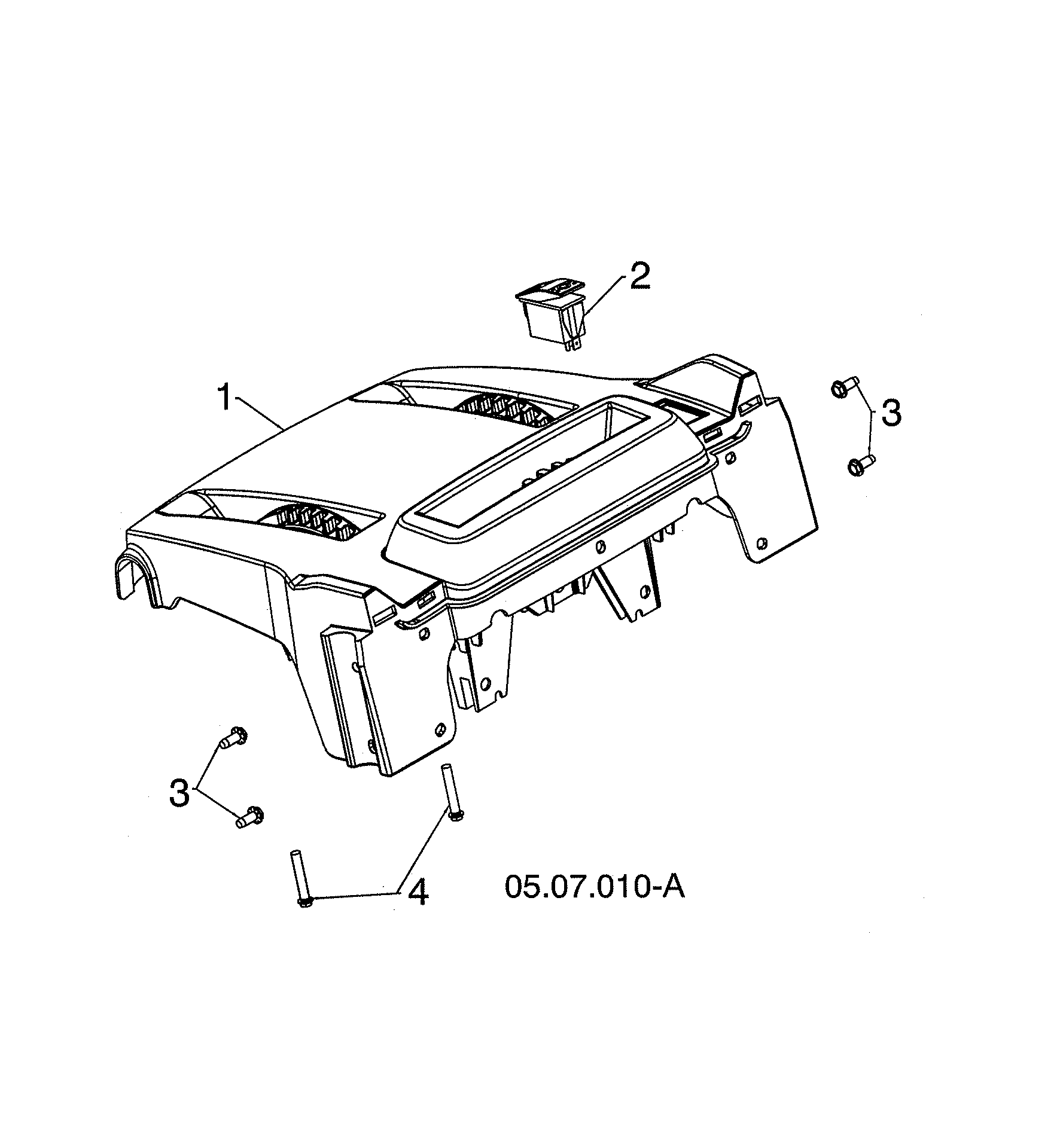 Husqvarna 96193010106 console base/switch grip diagram