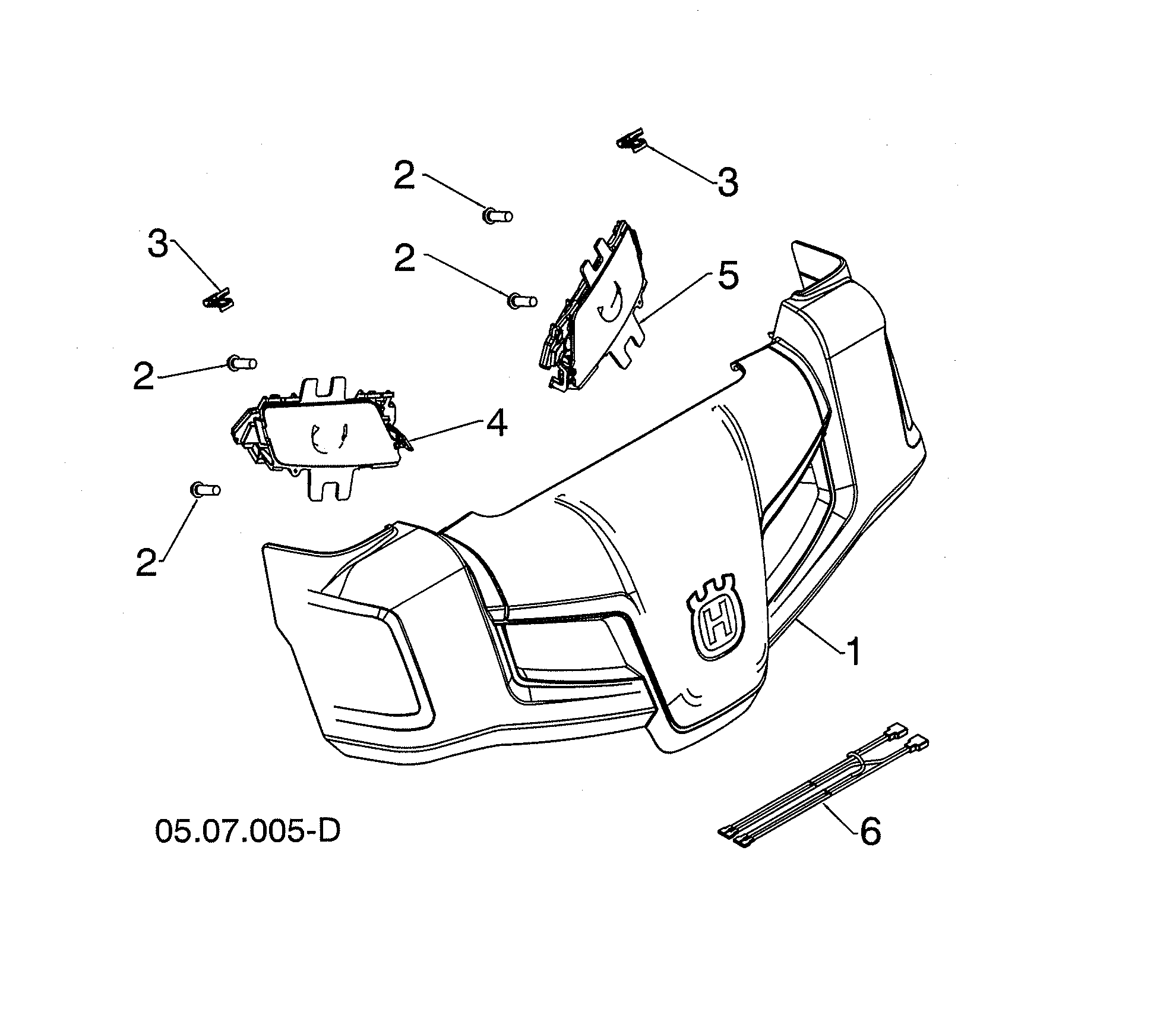 Husqvarna 96193010106 console cover/wire harness light diagram