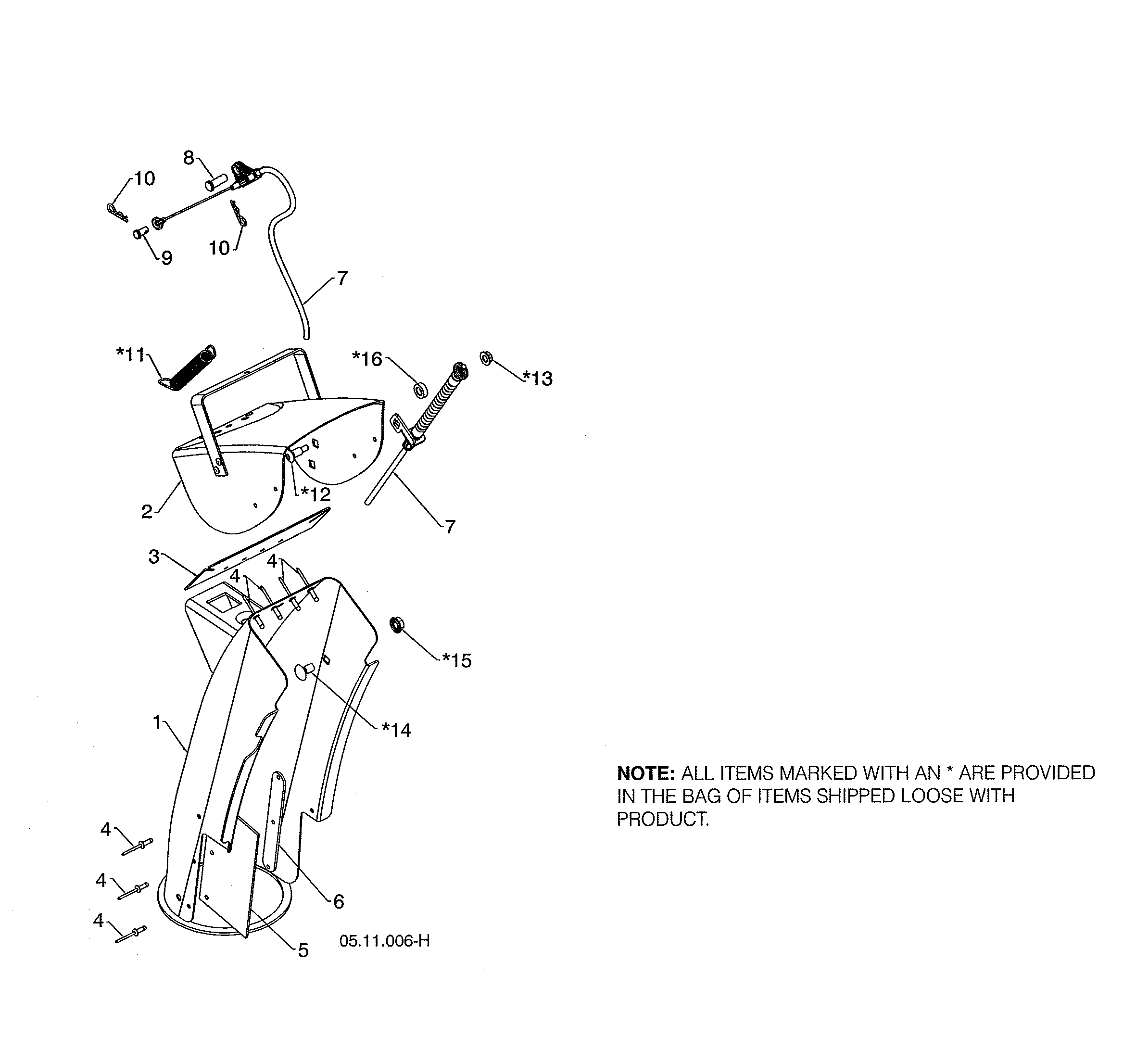 Husqvarna 96193010106 chute weldment diagram