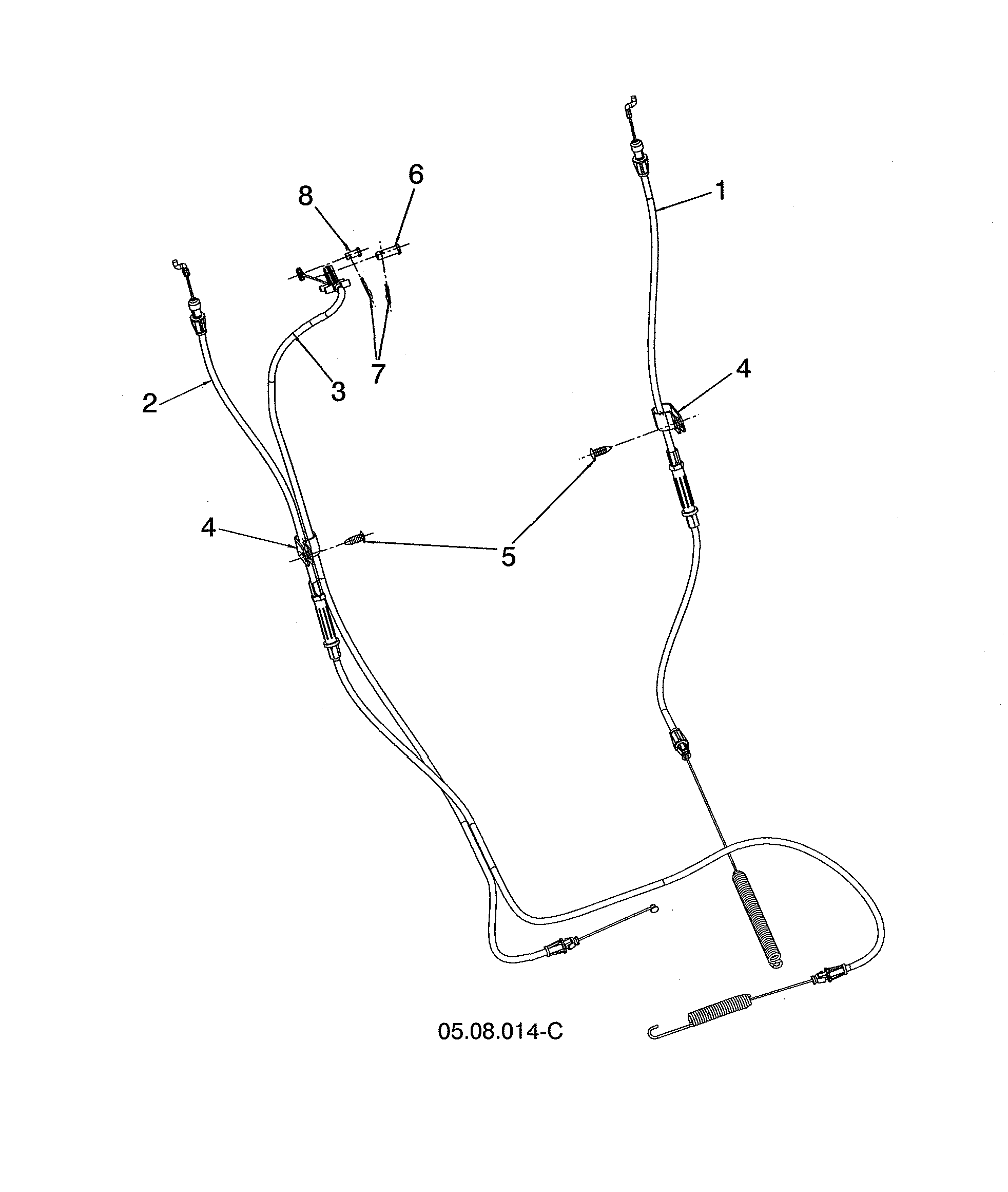 Husqvarna 96193010106 cable control drive & auger diagram