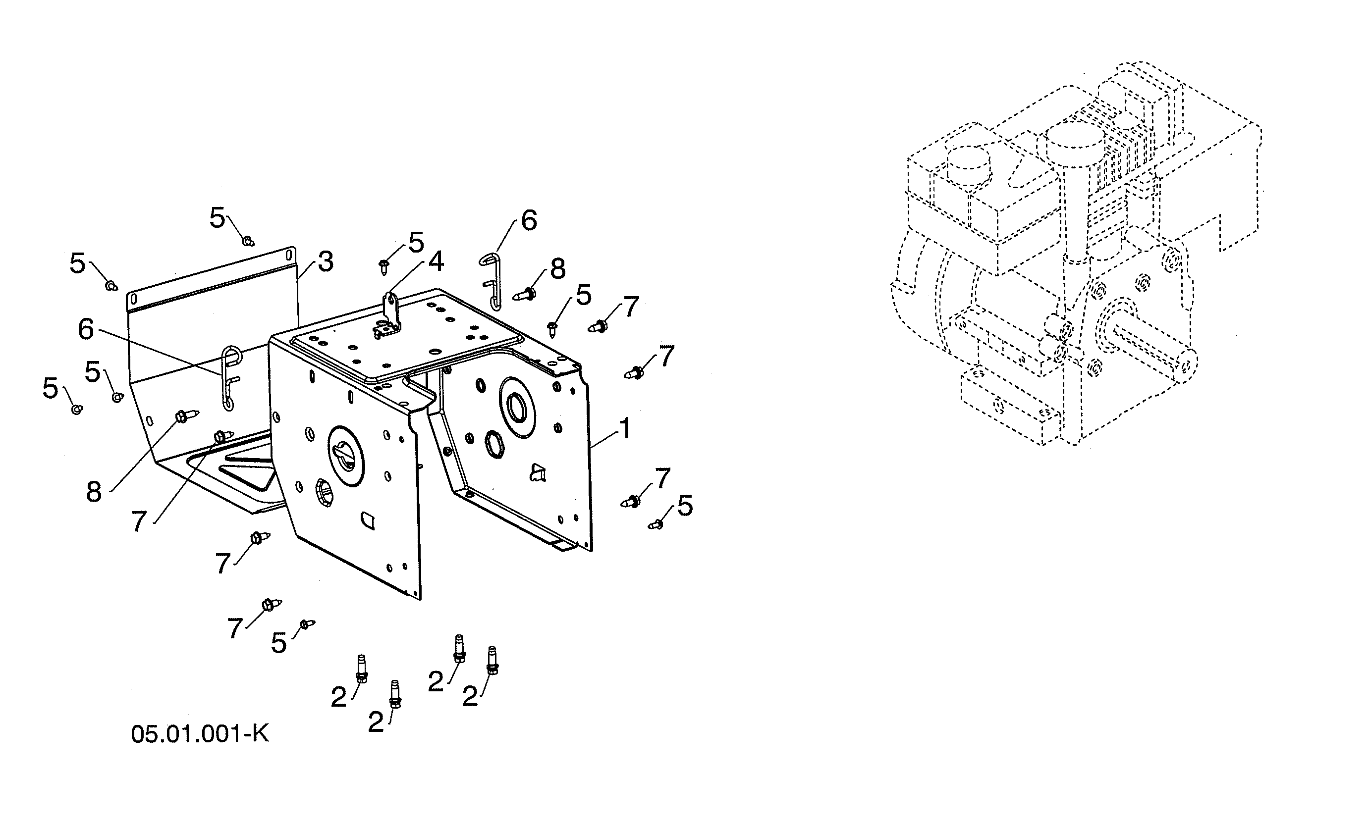 Husqvarna 96193010106 engine/frame diagram
