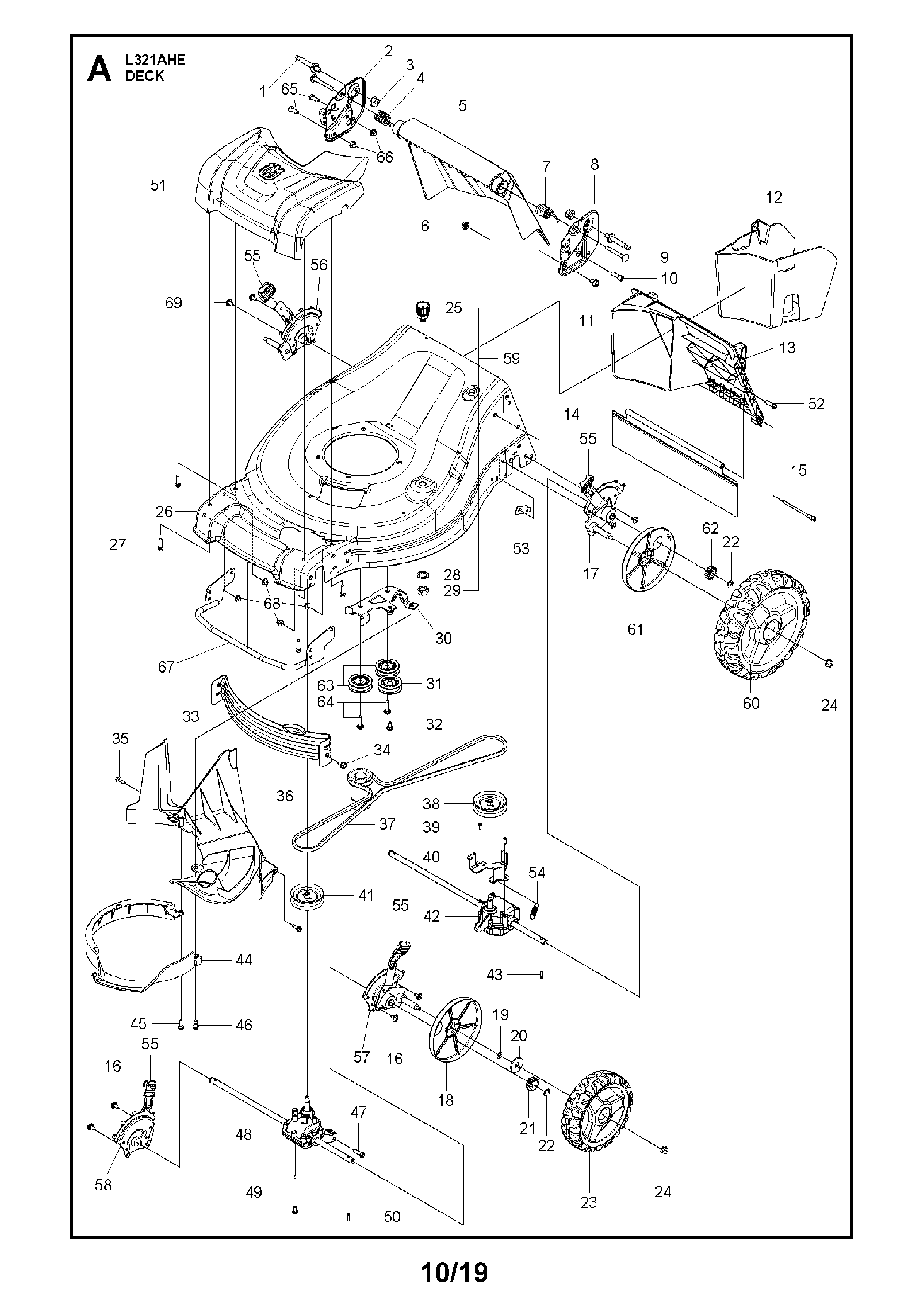 Husqvarna L321AHE-96794990100 mower deck/cutting deck diagram