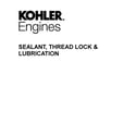 Kohler XTX675-3017 sealant, thread lock & lubrication diagram