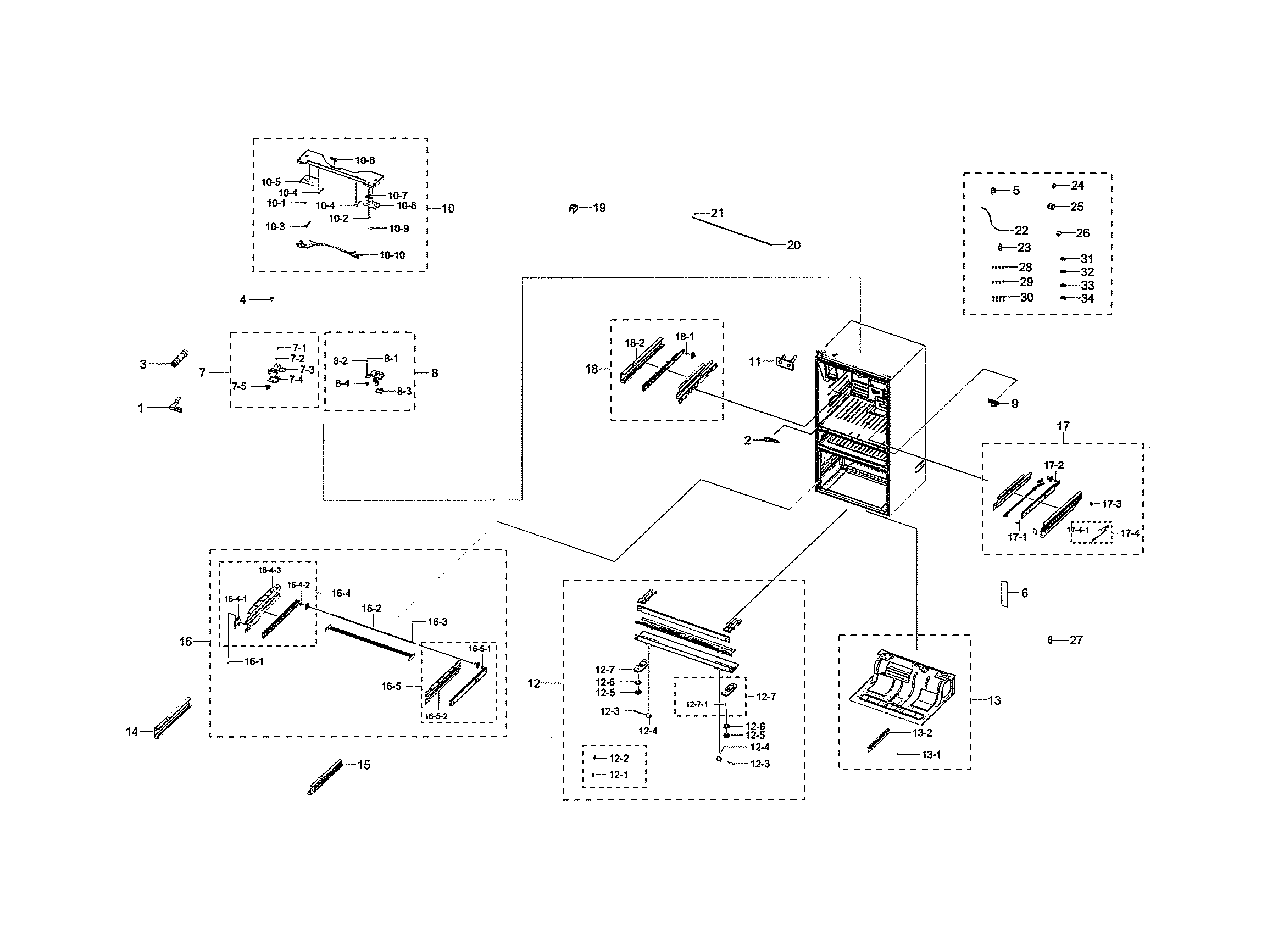 Samsung RF28R7351SG/AA-00 cabinet 1 diagram