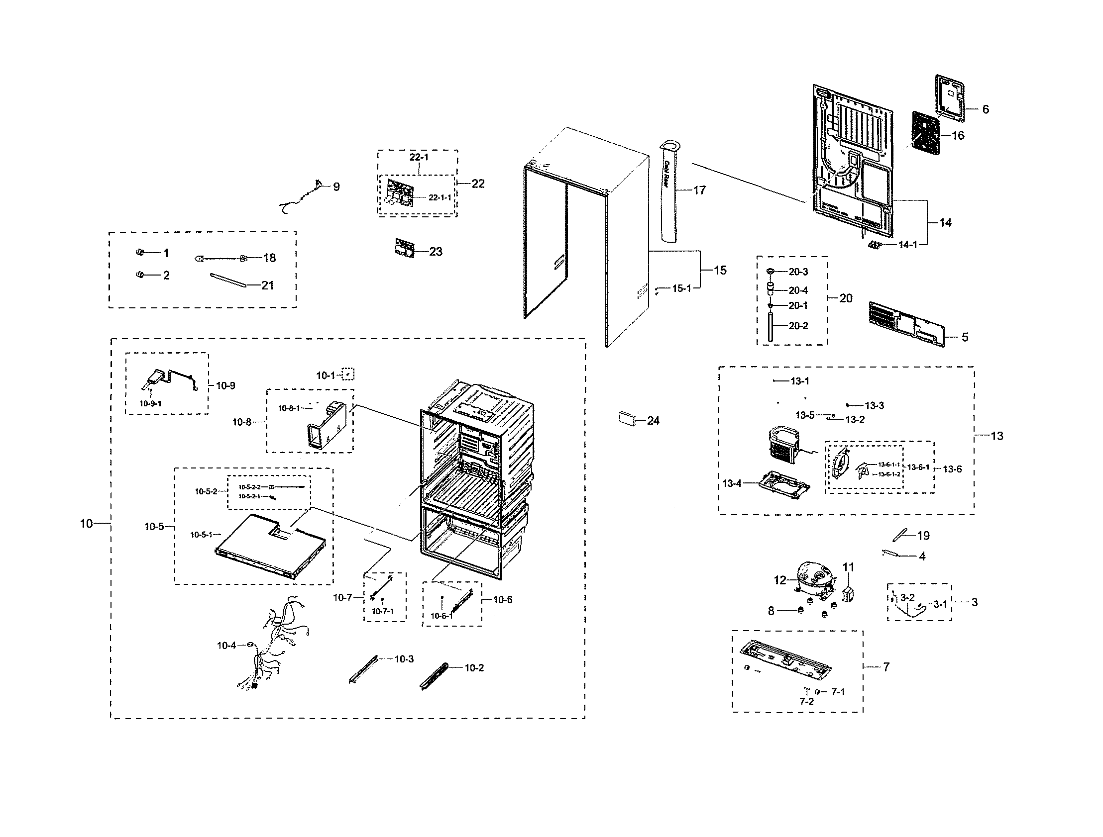 Samsung RF28R7351SG/AA-00 cabinet 2 diagram