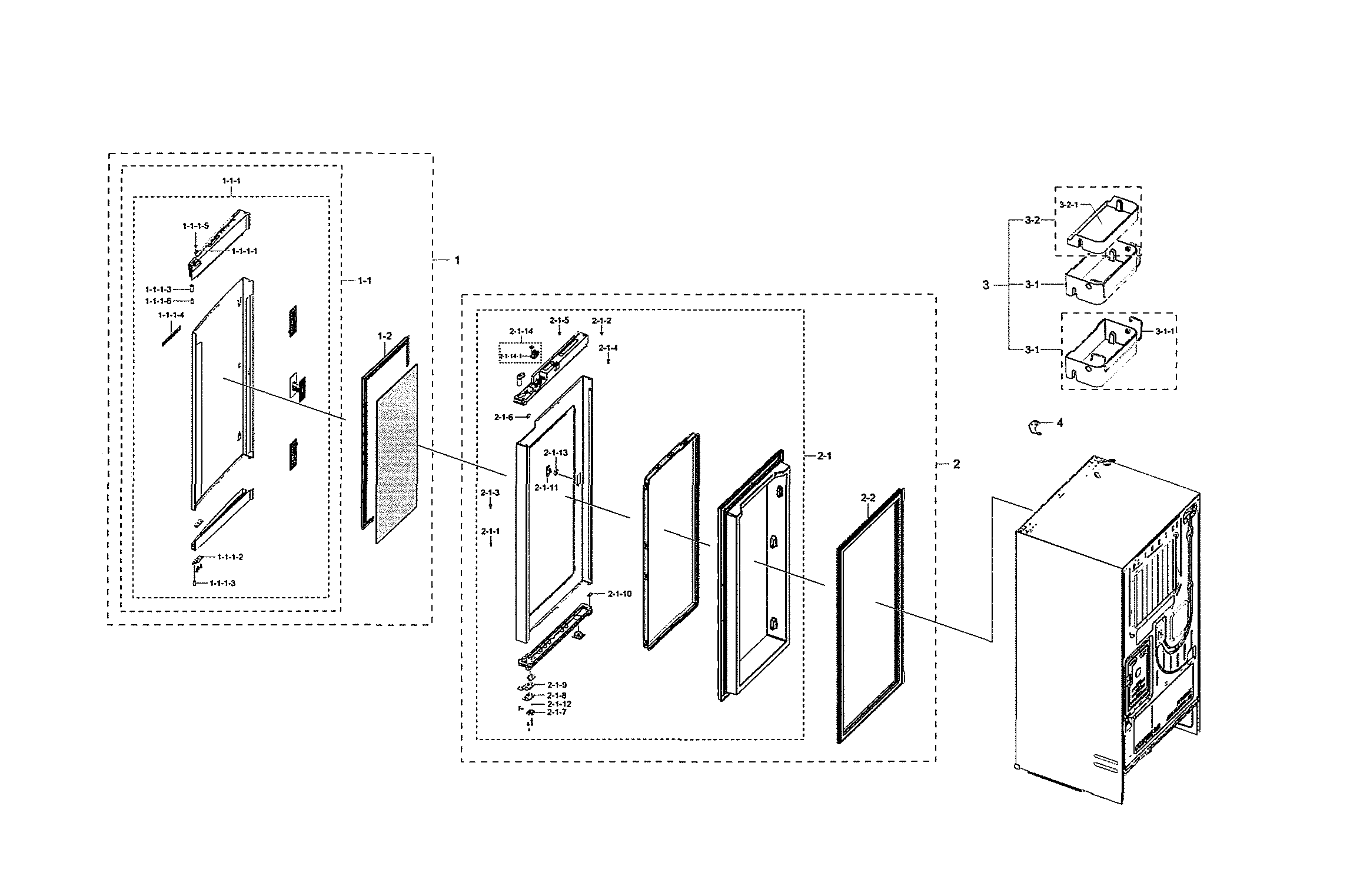 Samsung RF28R7351SG/AA-00 right refrigerator door diagram