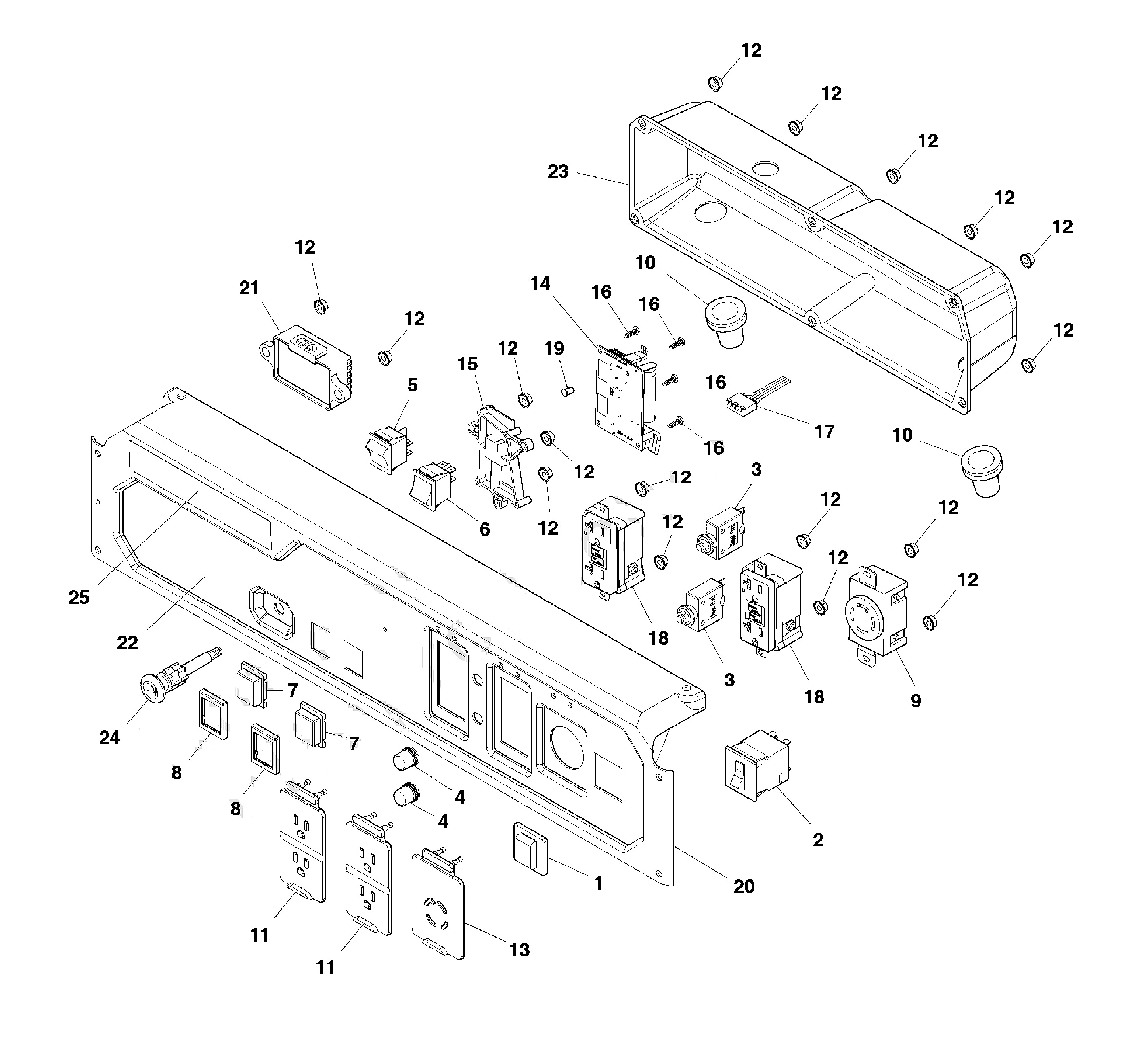 Craftsman CMXGGAS030733 control panel diagram