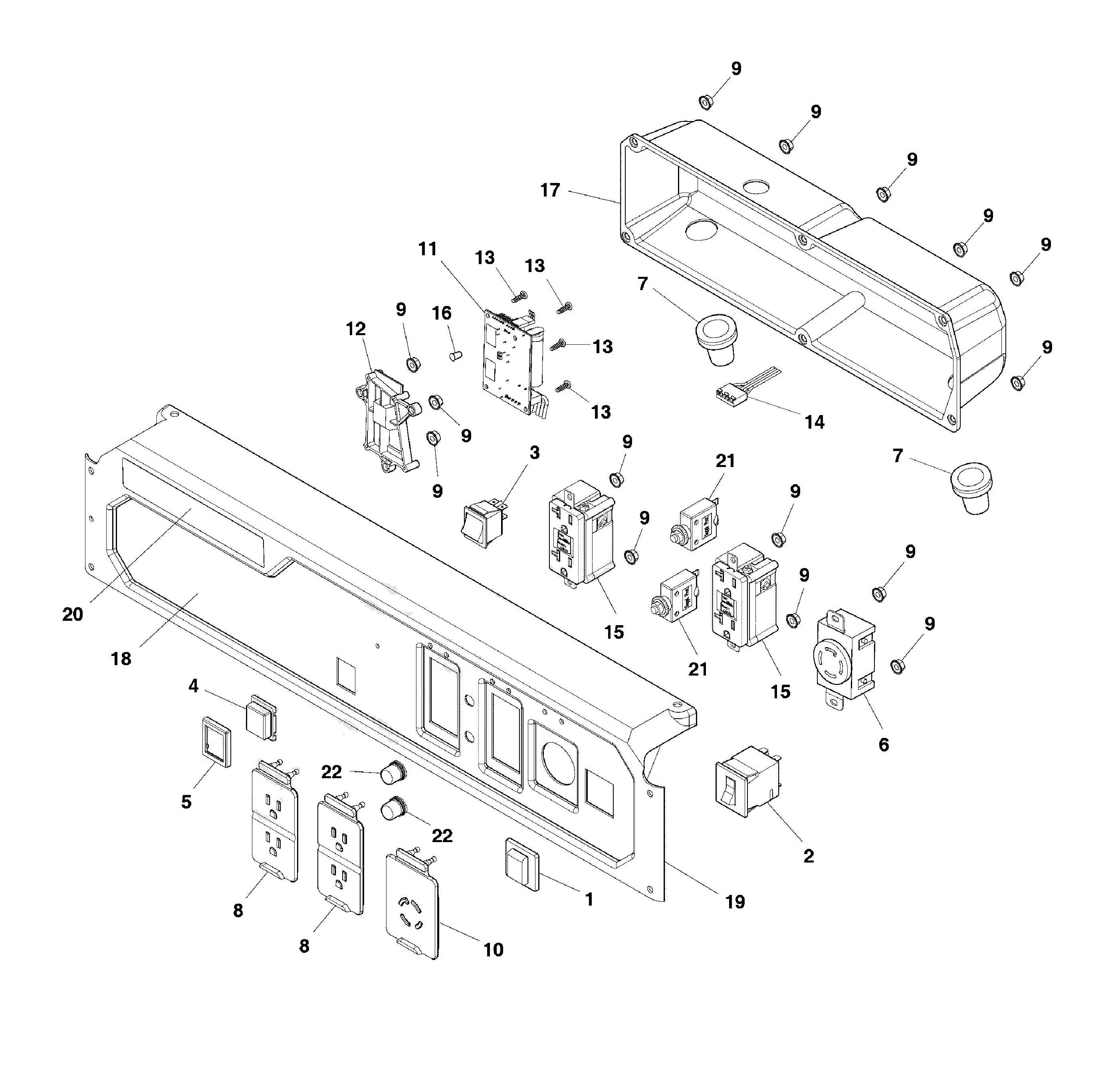 Craftsman CMXGGAS030790 control panel diagram