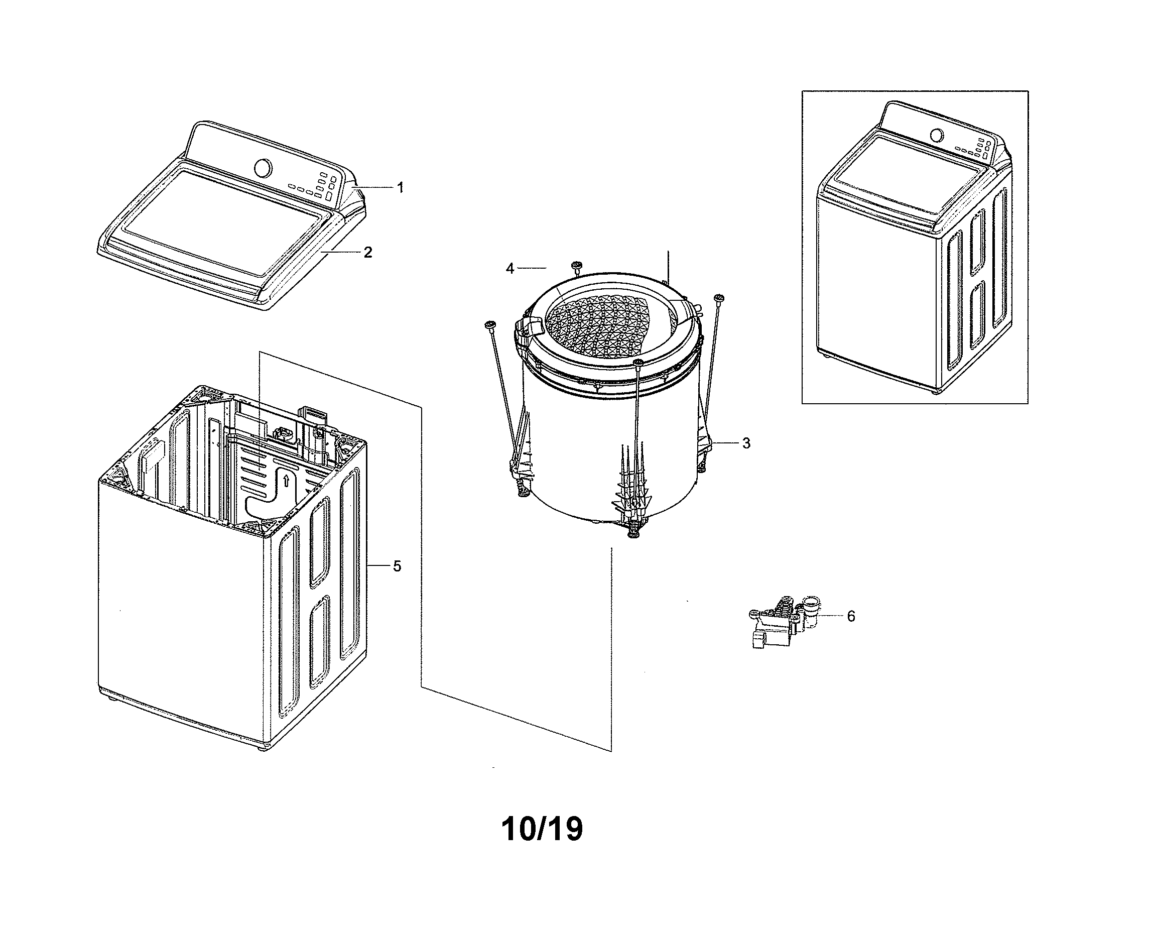 Samsung WA40J3000AW/AA-13 main unit diagram
