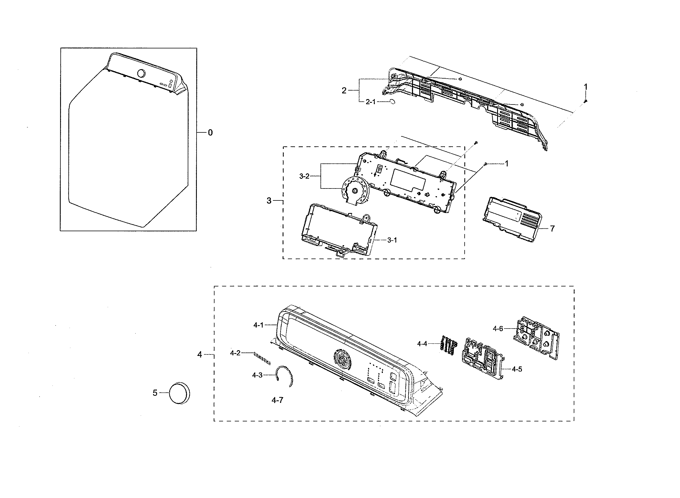 Samsung WA40J3000AW/AA-13 control parts diagram